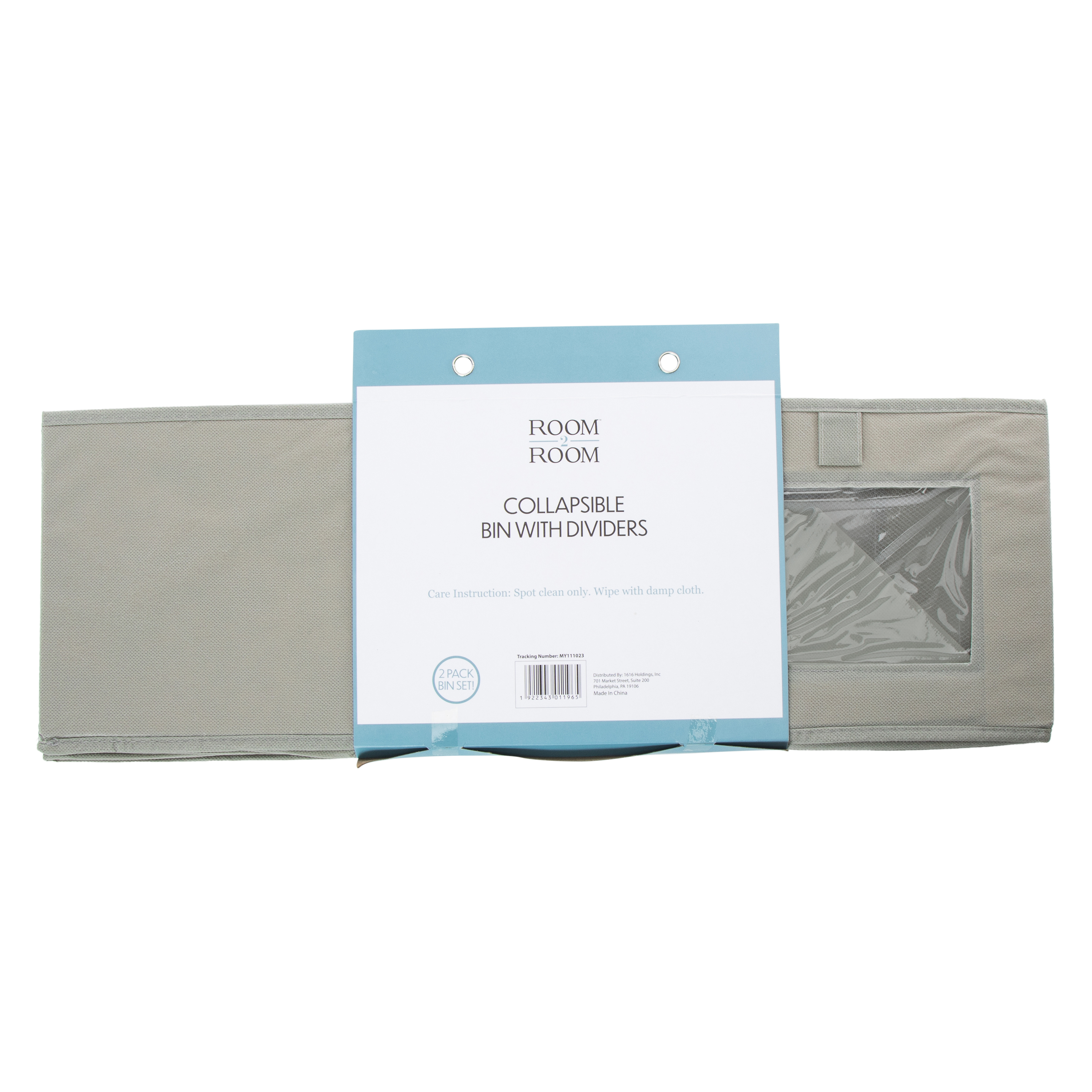 Collapsible Bin With Dividers 2-Pack