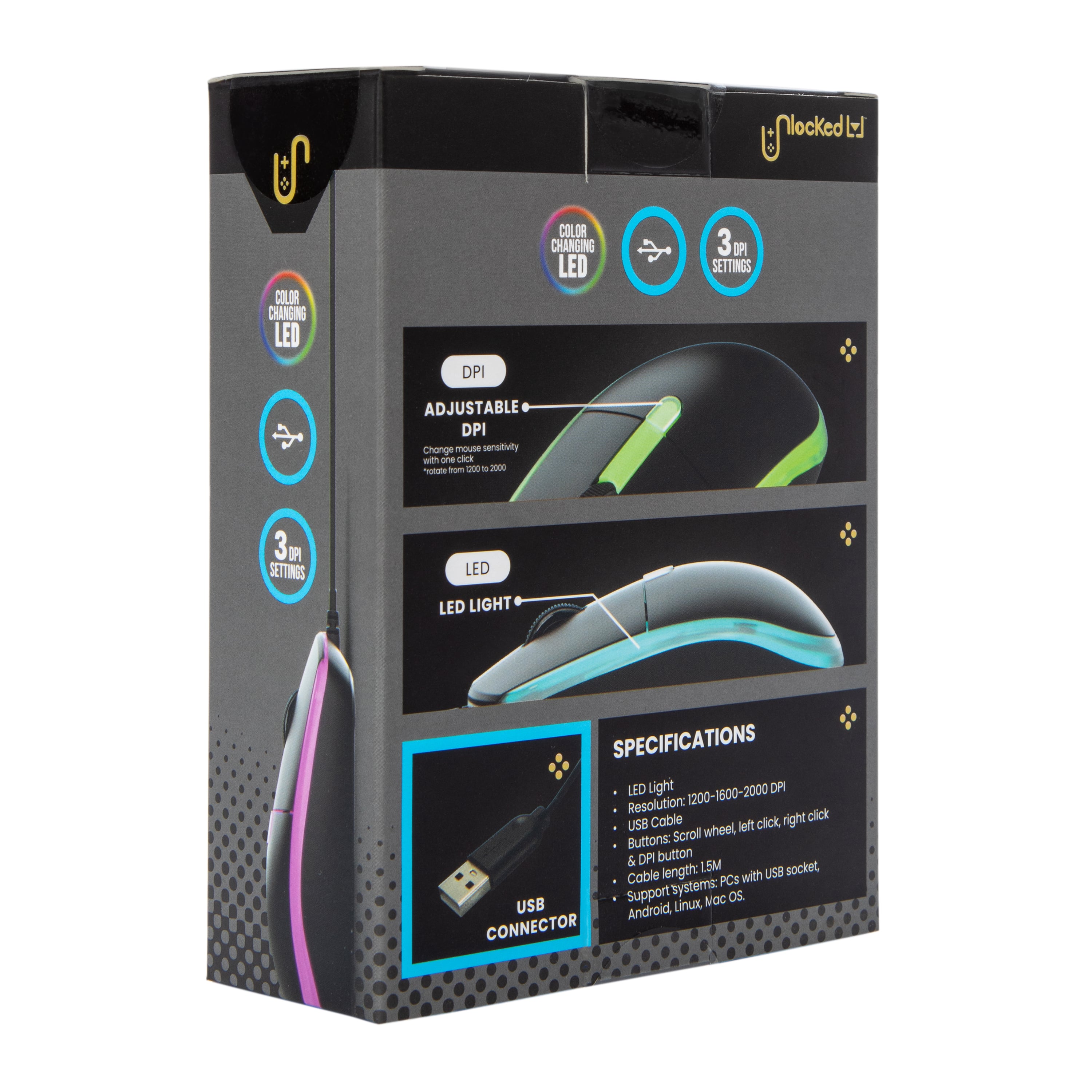 Unlocked Lvl™ Wired LED Gaming Mouse
