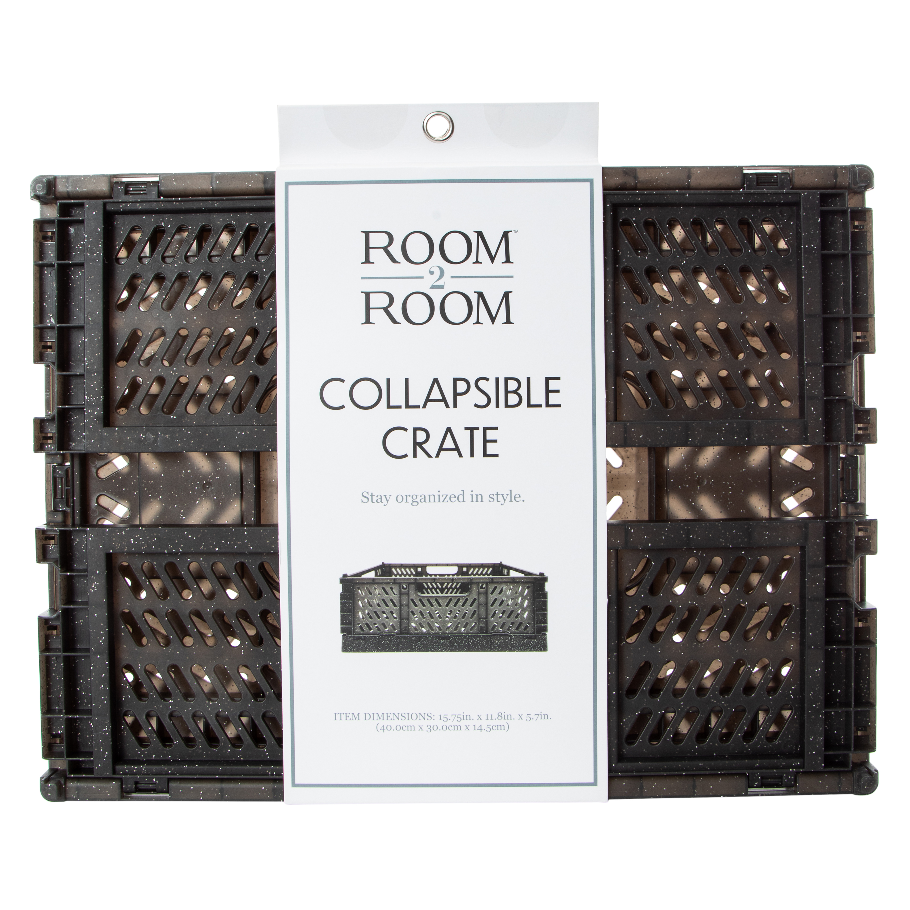 Large Collapsible Glitter Crate 15.75in x 11.8in