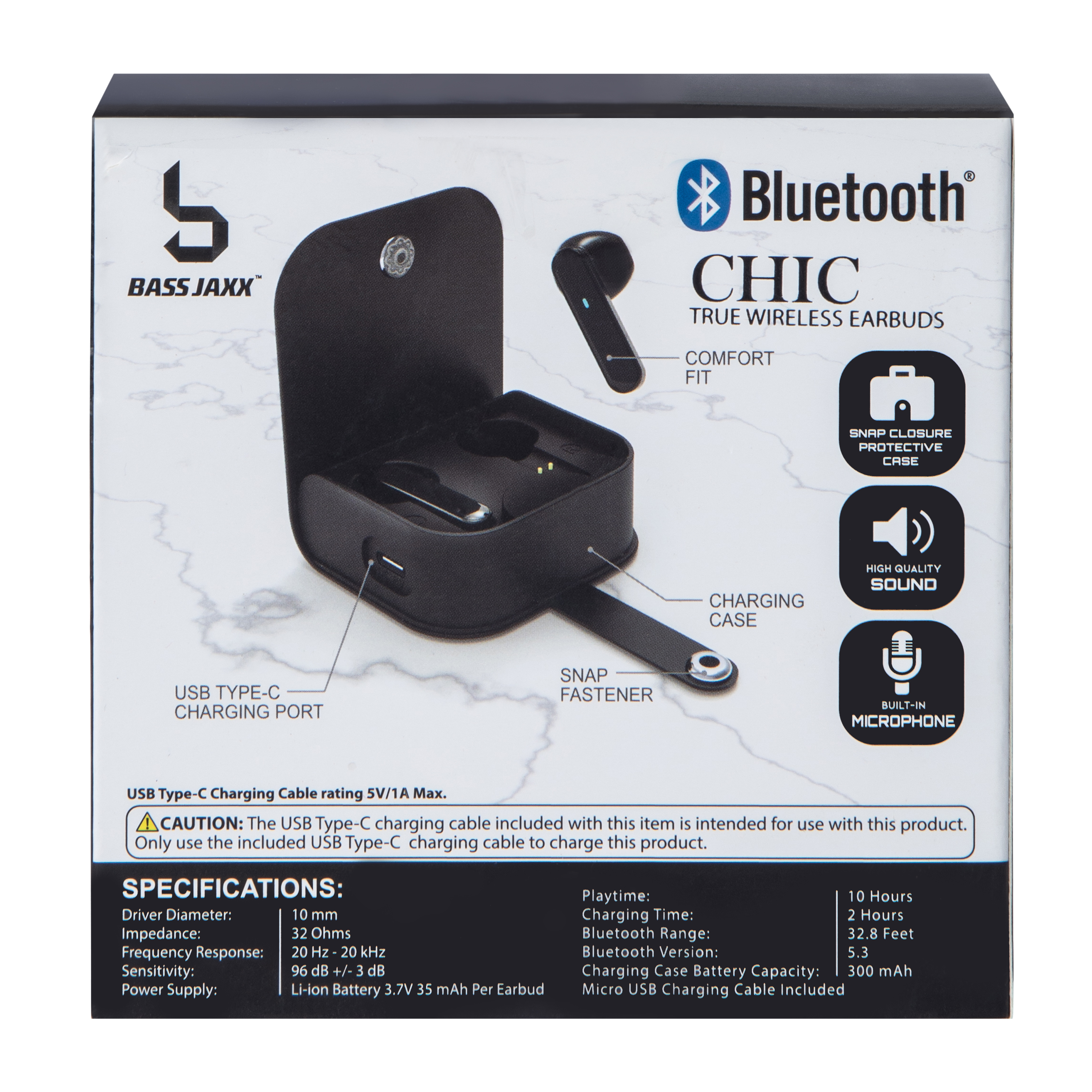Bass Jaxx™ Chic True Wireless Bluetooth® Earbuds
