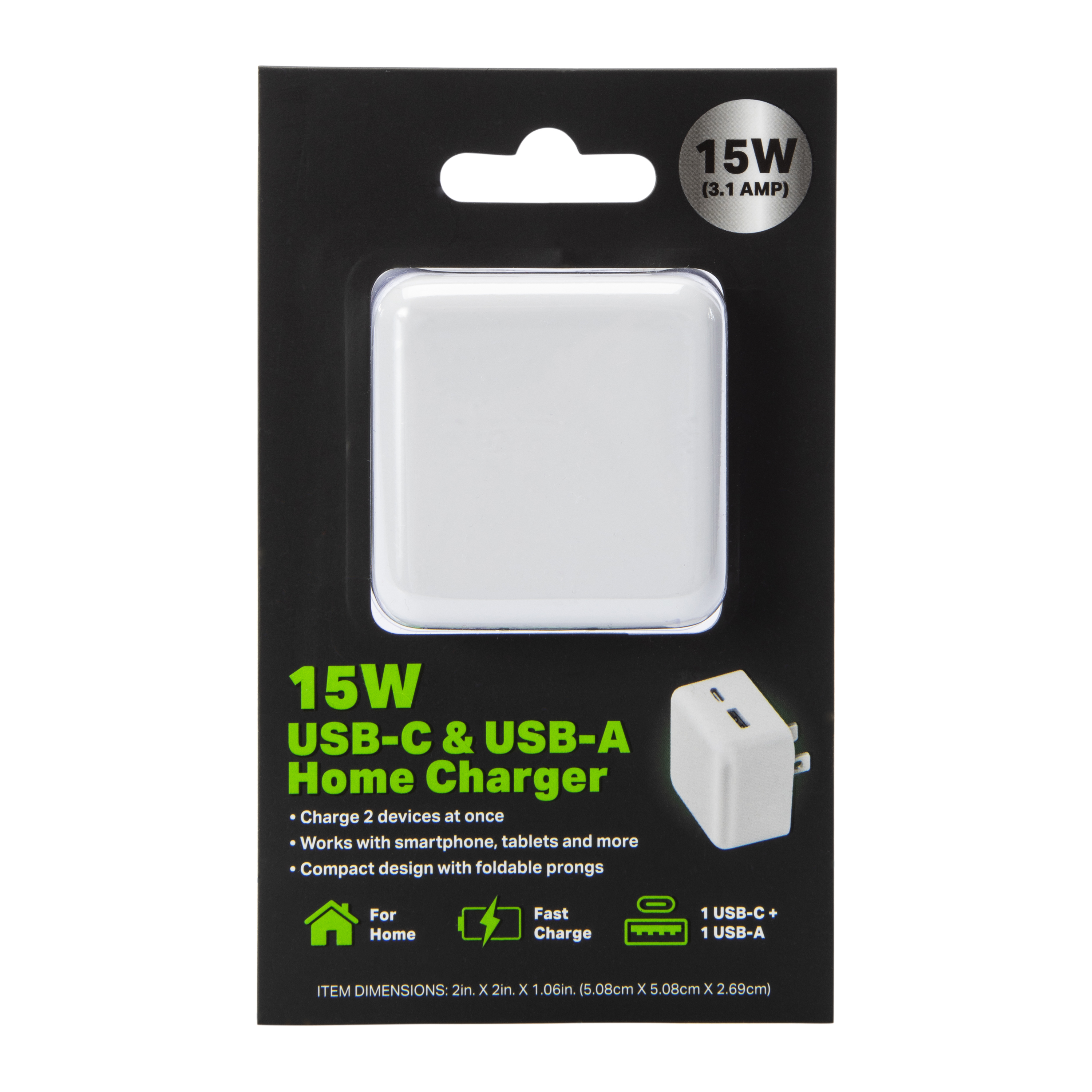 15W USB-C & USB-A Home Charger