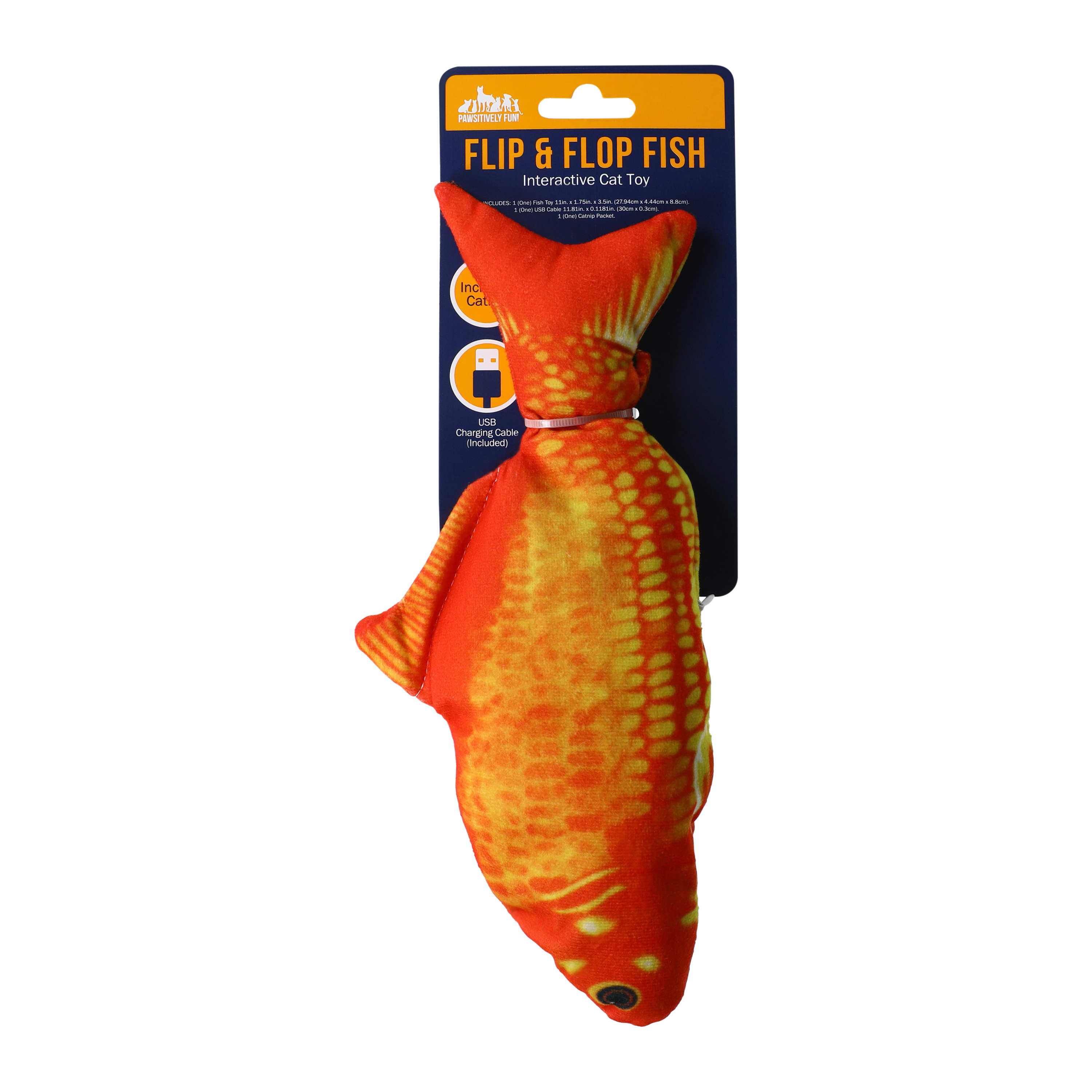 Flip & Flop Fish Interactive Cat Toy With Catnip 3.5in x 11in