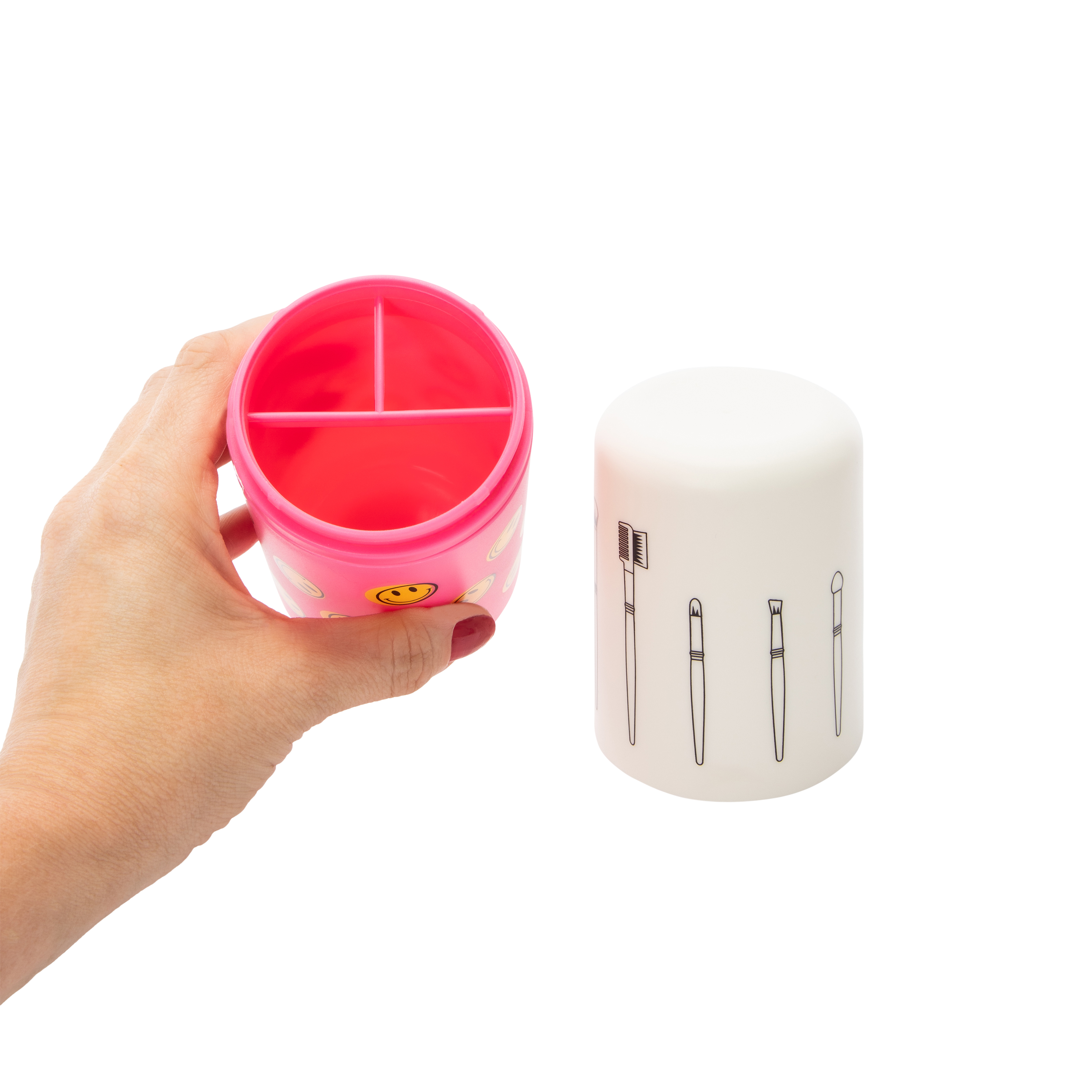 Happy Face Travel Makeup Brush Set & Holder