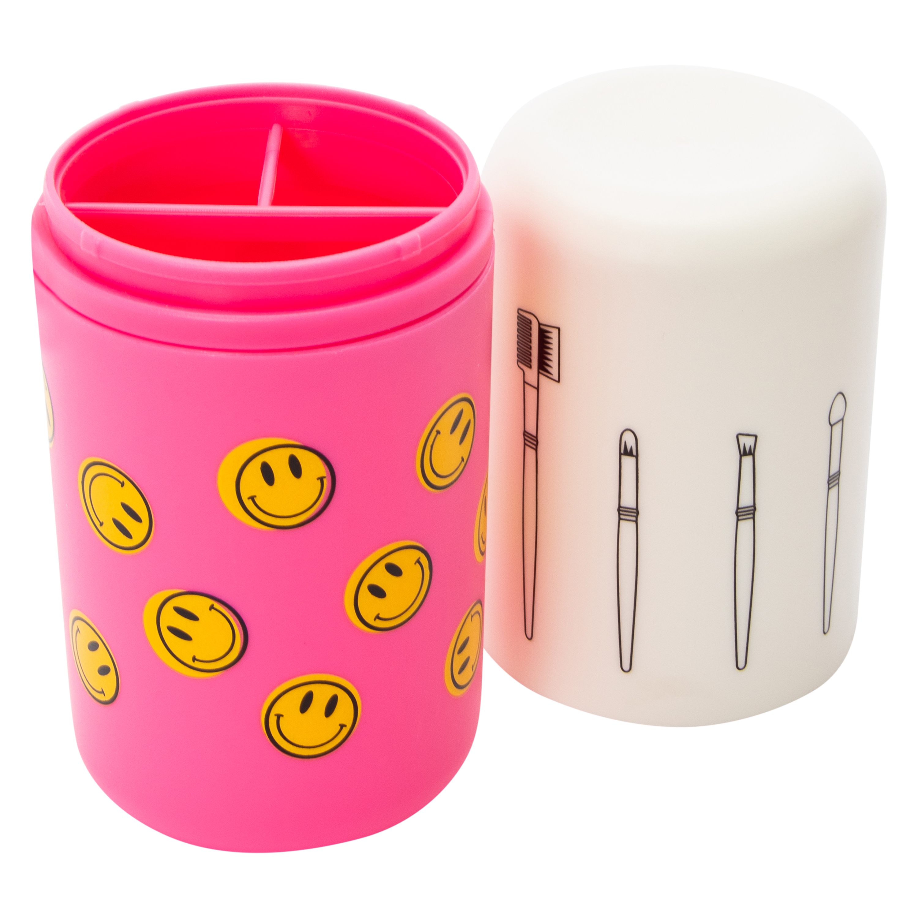 Happy Face Travel Makeup Brush Set & Holder