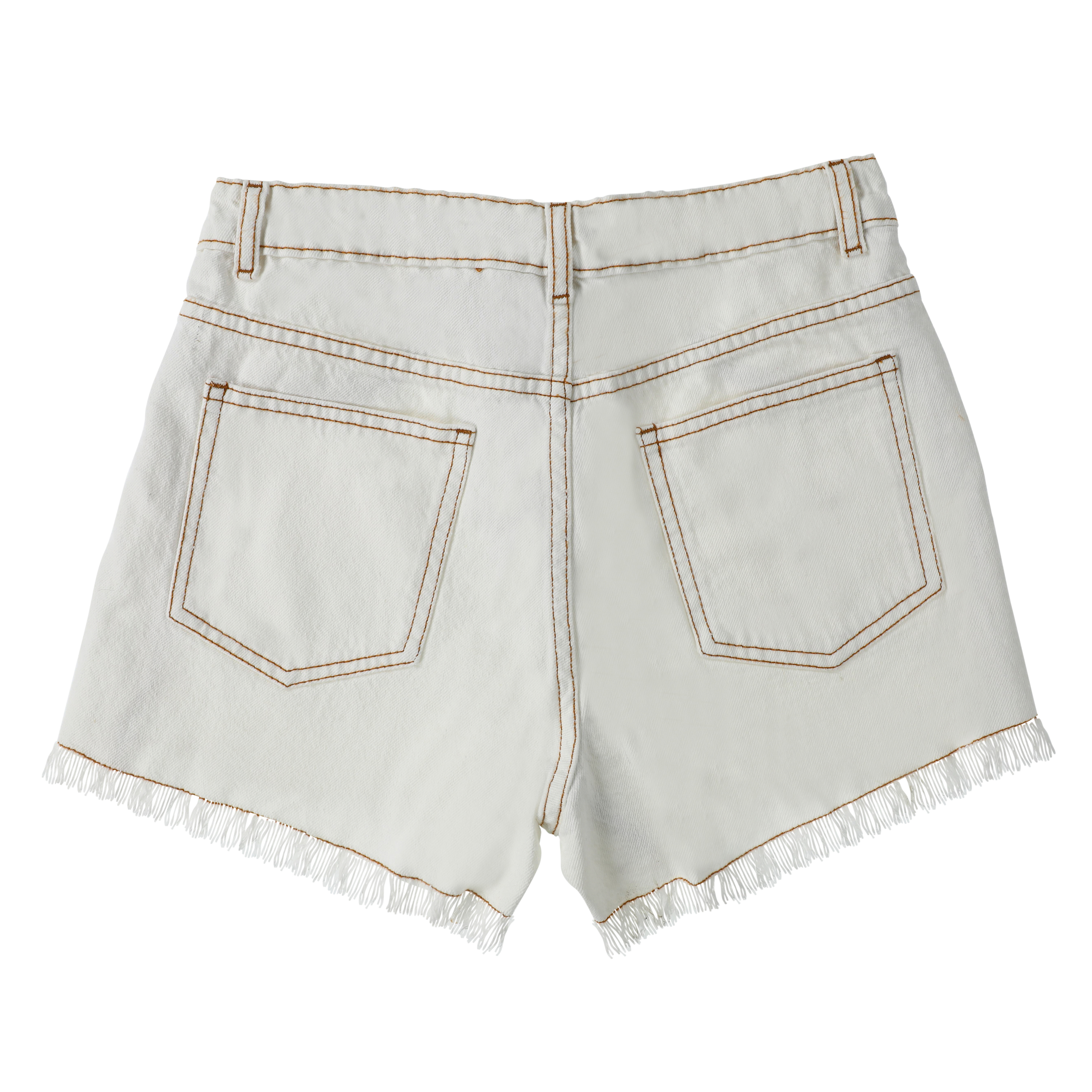 Frayed White Denim Cutoff Shorts | Five Below