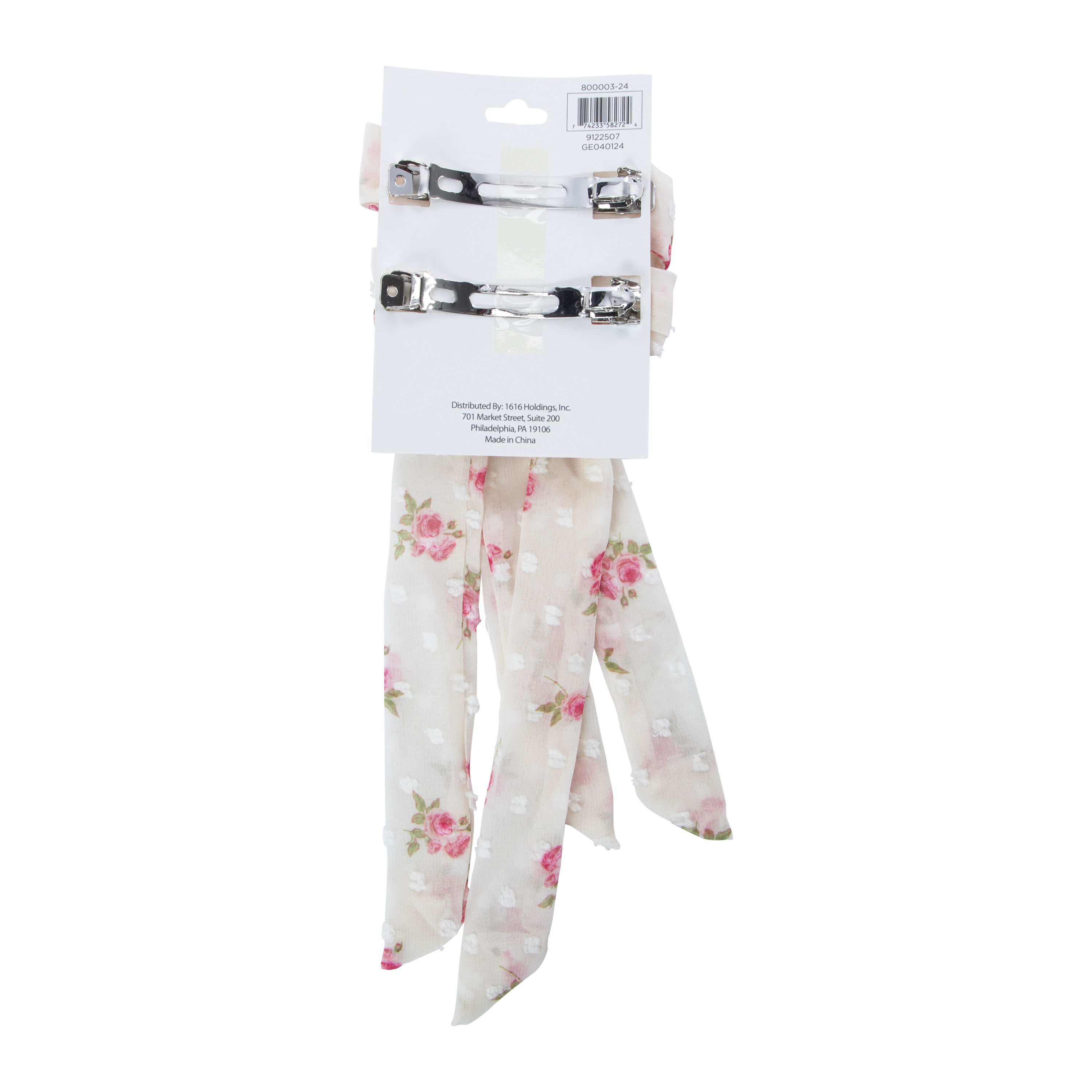 Clip-In Floral Hair Bows 2-Count