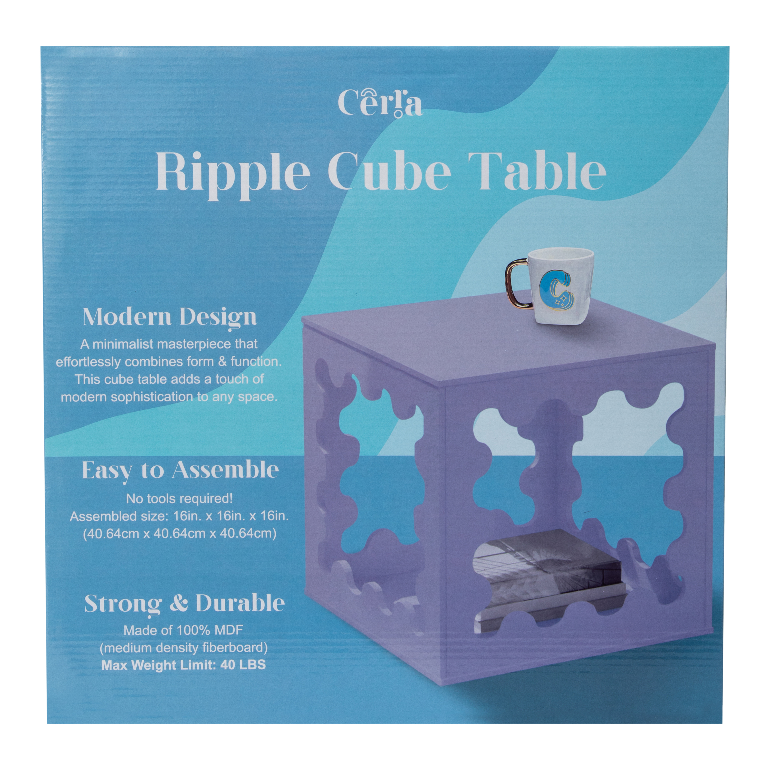Ripple Cube Table 16in
