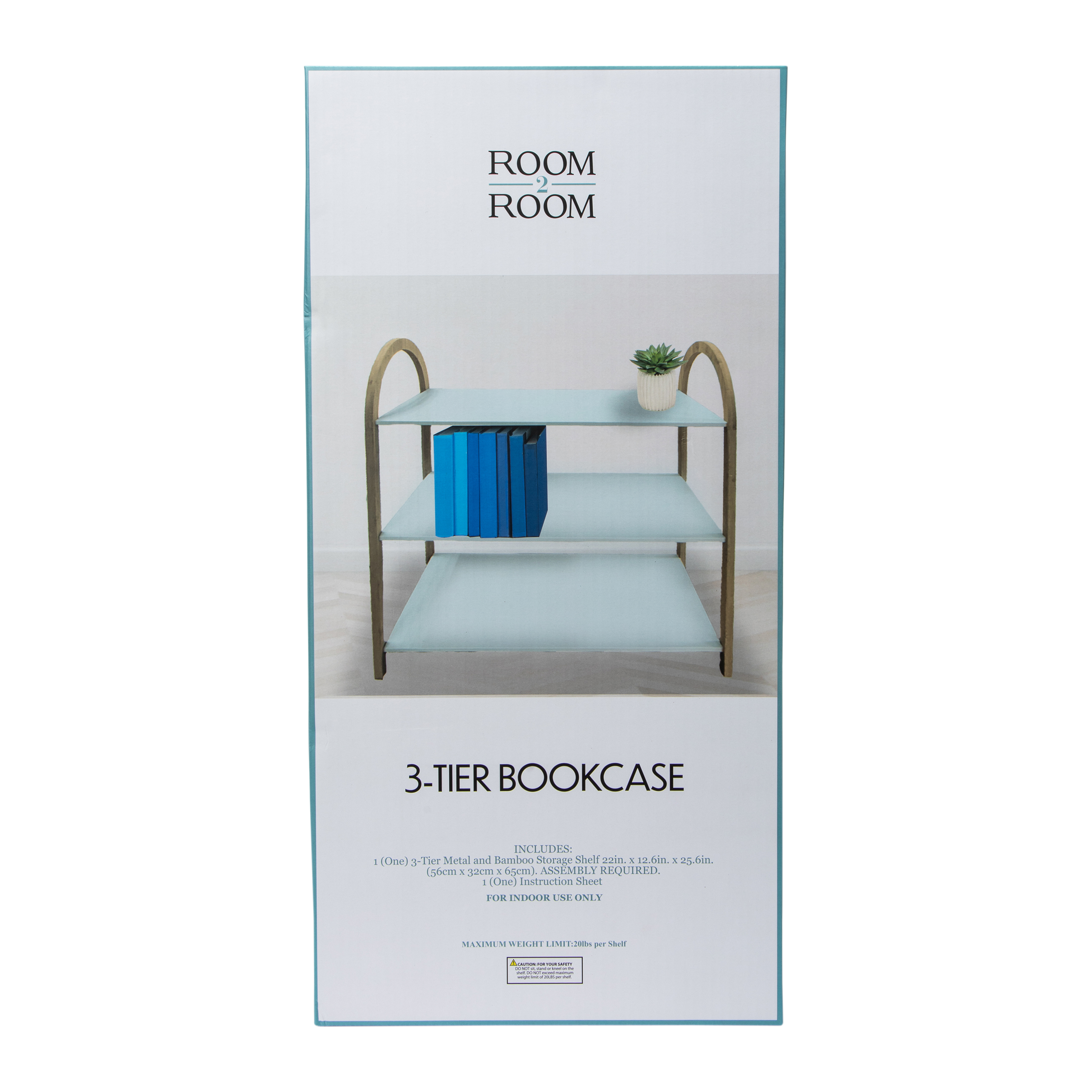 3-Tier Bookcase 25.6in x 22in