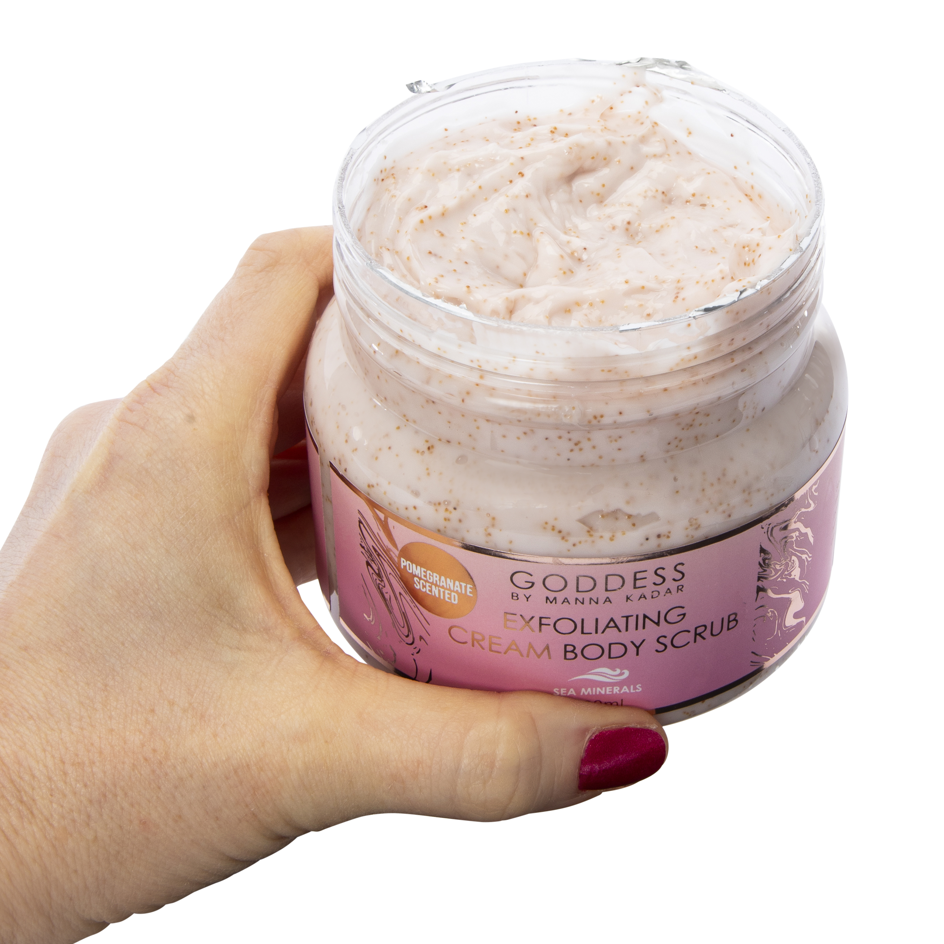 Goddess By Manna Kadar Exfoliating Cream Body Scrub 13.5oz - Pomegranate