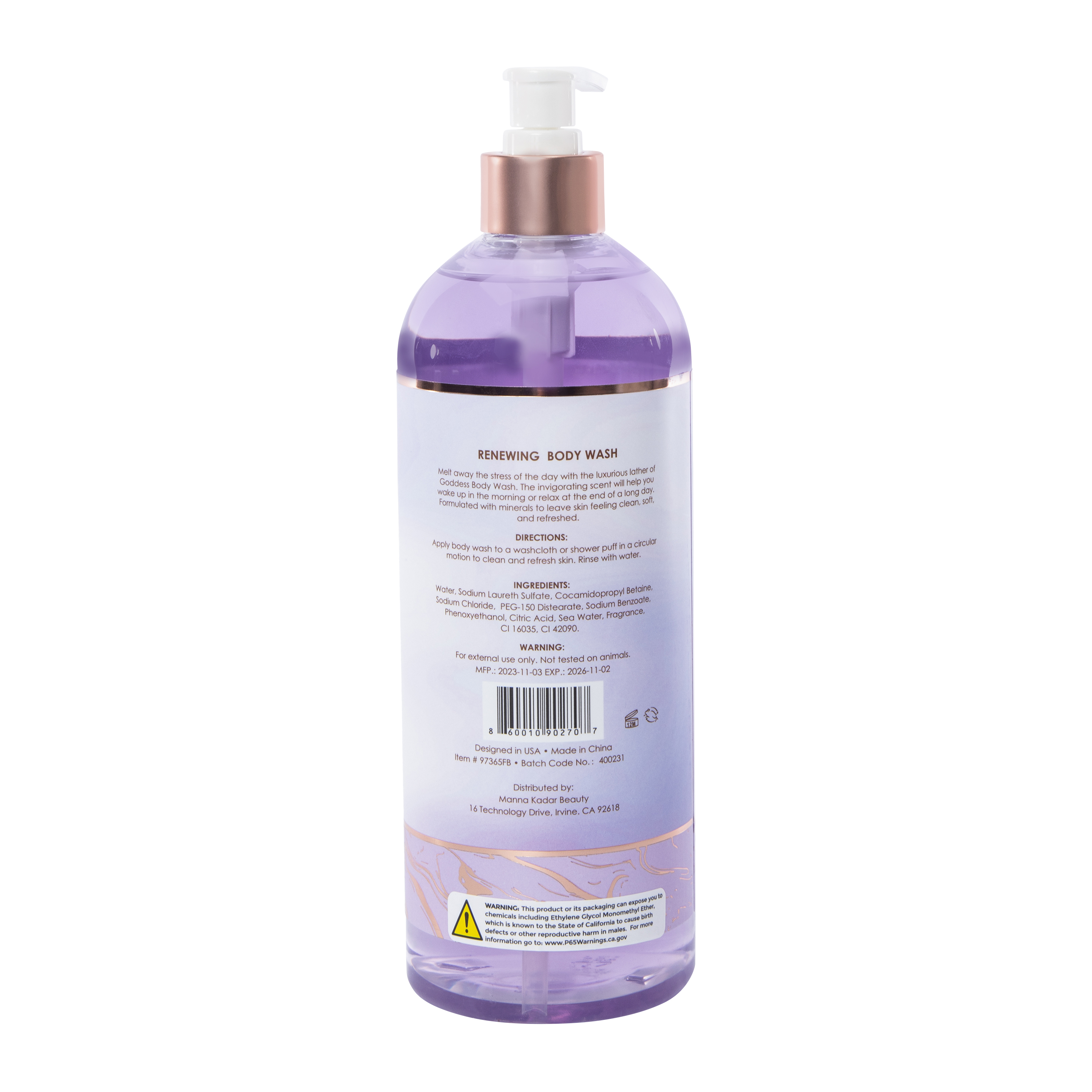Goddess By Manna Kadar Renewing Body Wash 25.3oz - Lavender