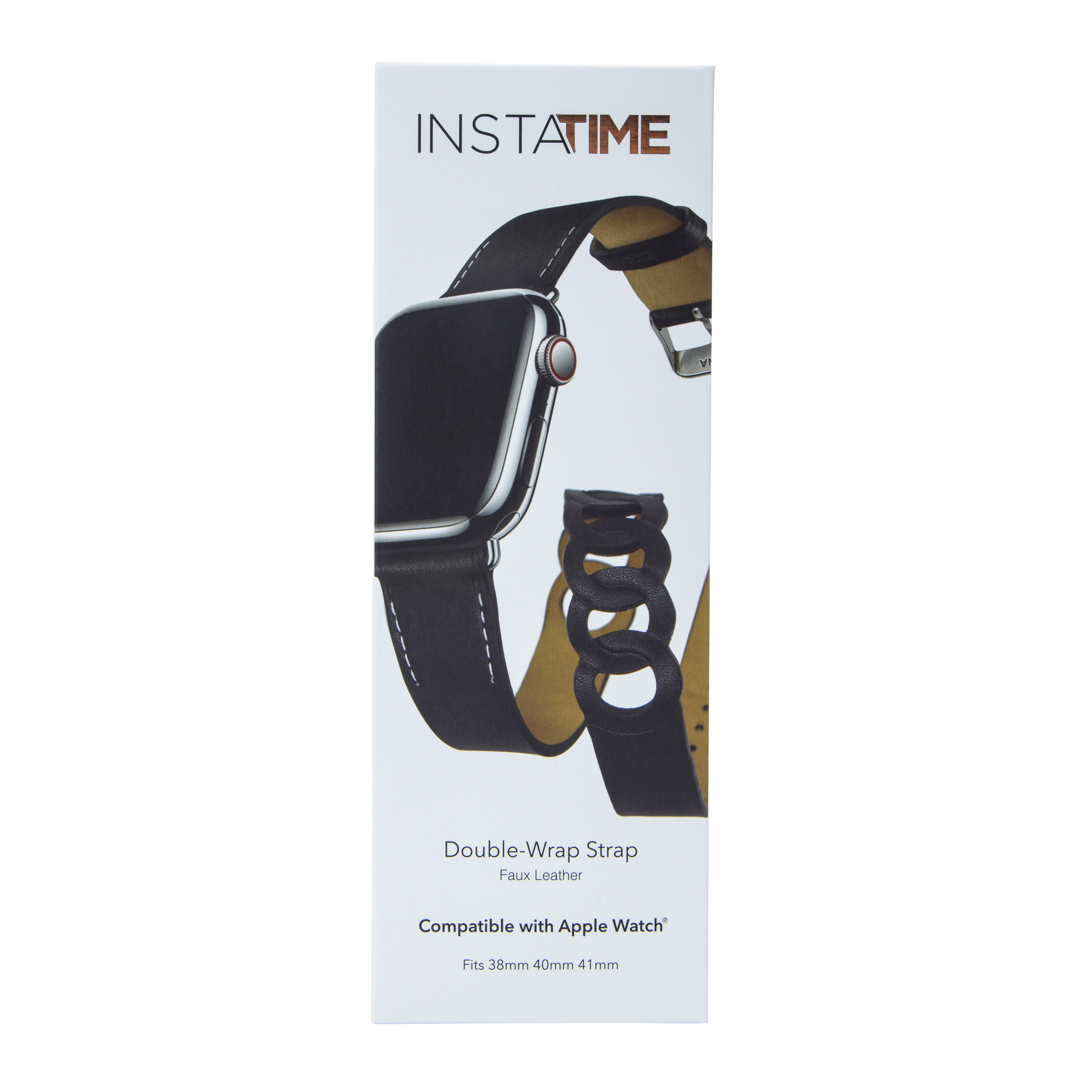 Faux Leather Double-Wrap Strap Watch Band For Apple Watch®