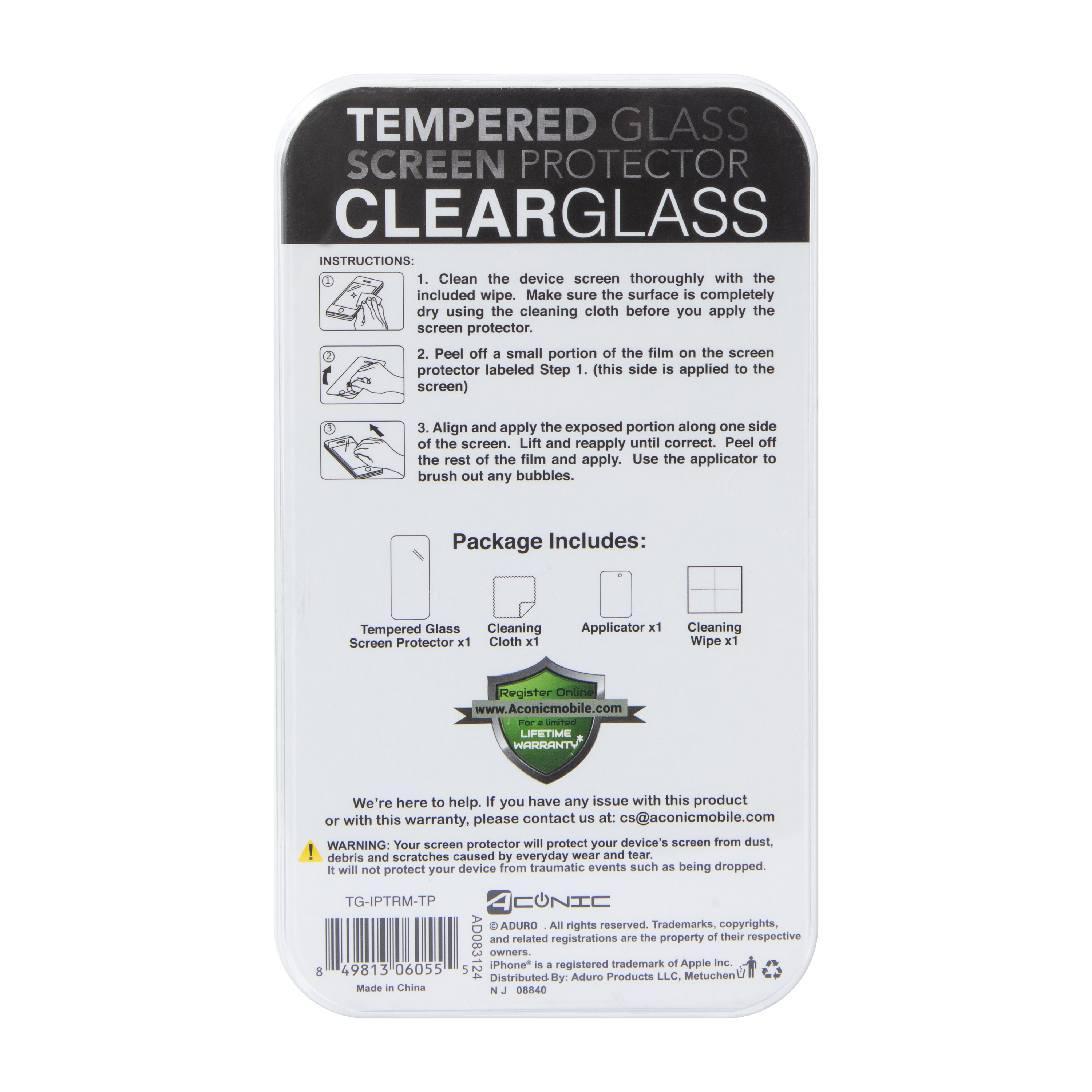iPhone Plus® HD Clarity Tempered Glass 2-Pack