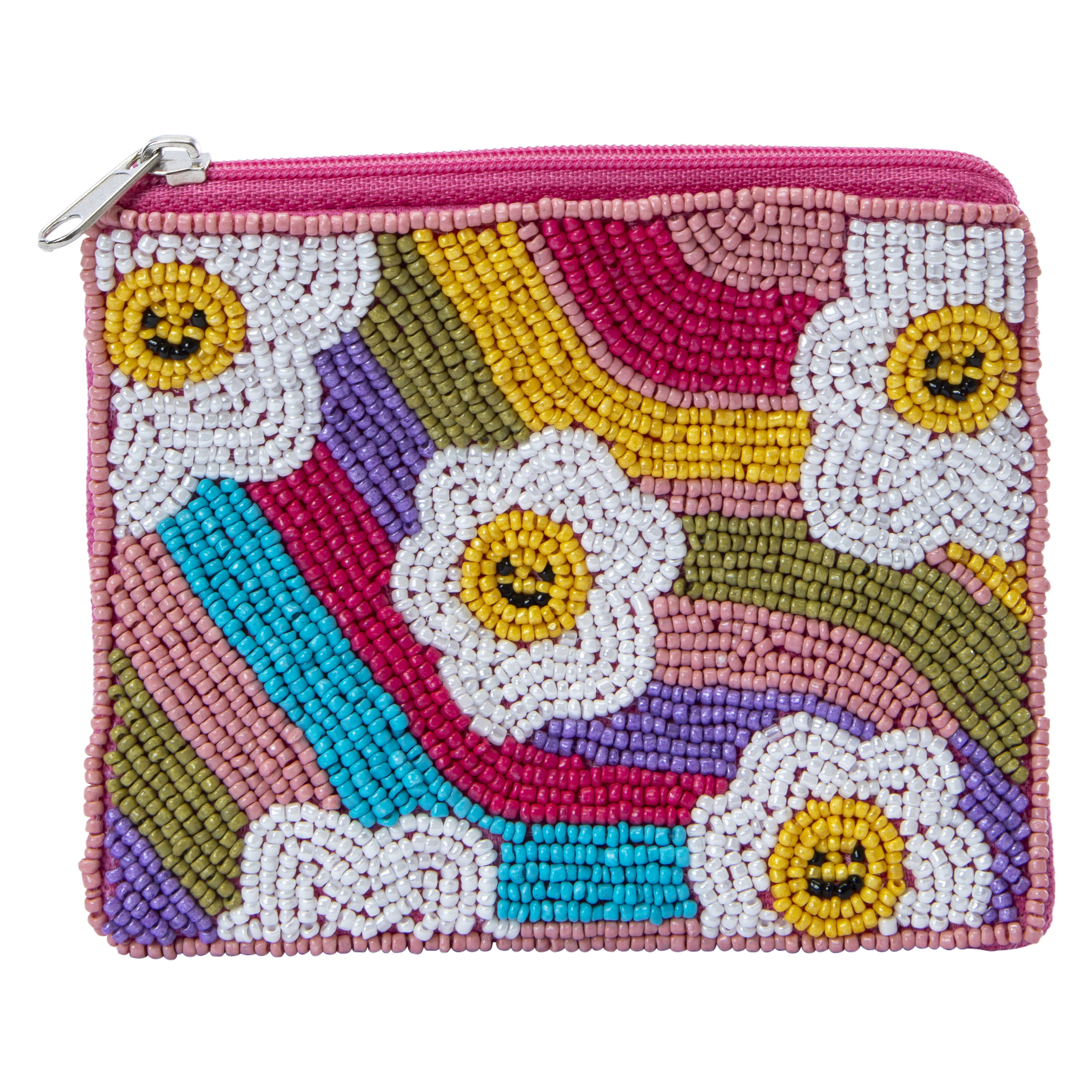 Beaded Embroidery Zip Pouch