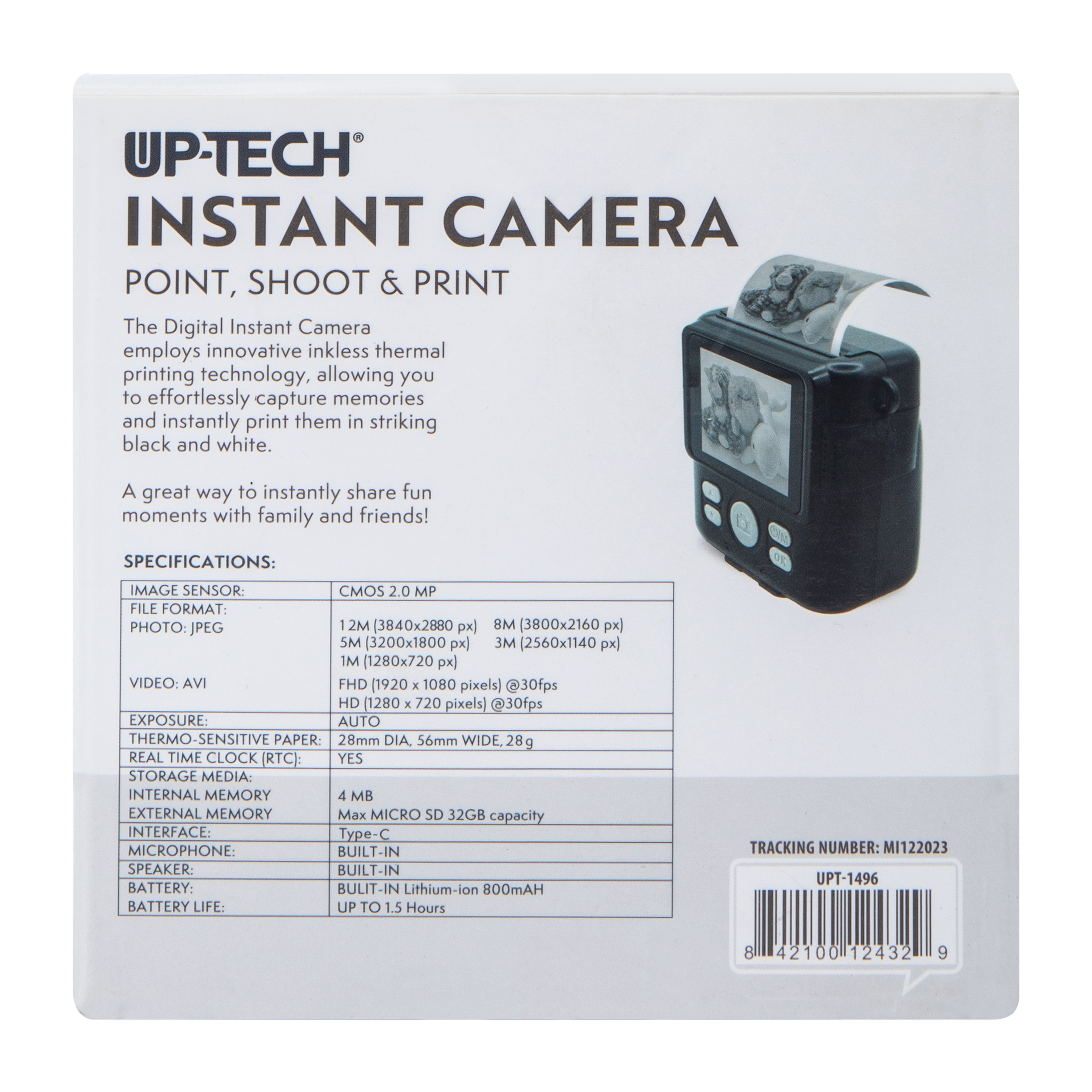 Up-Tech® Point, Shoot & Print Instant Camera