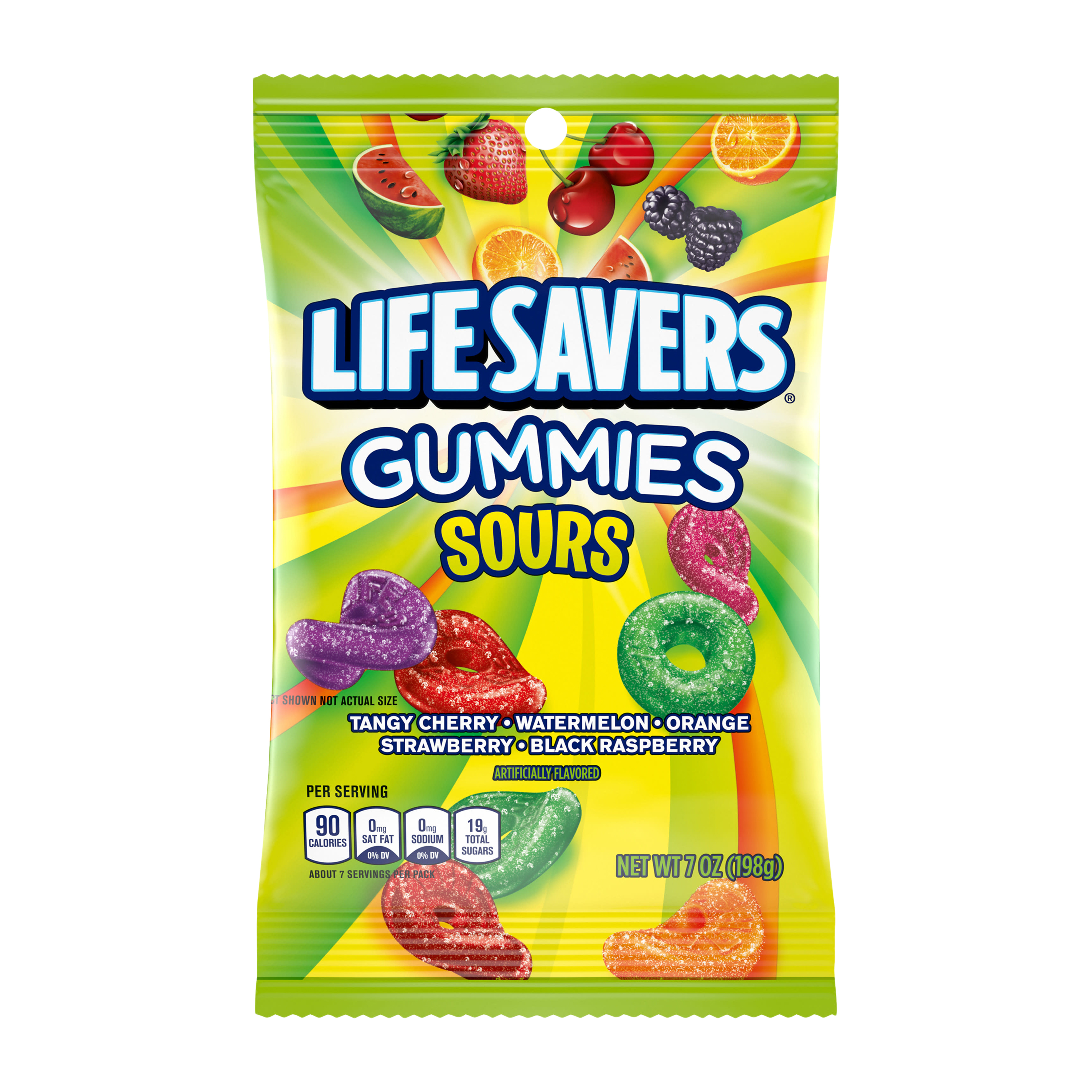 LIFE SAVERS Sour Gummy Candy Pack, Individually Wrapped Candy Bulk, Variety Flavors Box, 12 Bags of Sour Gummies