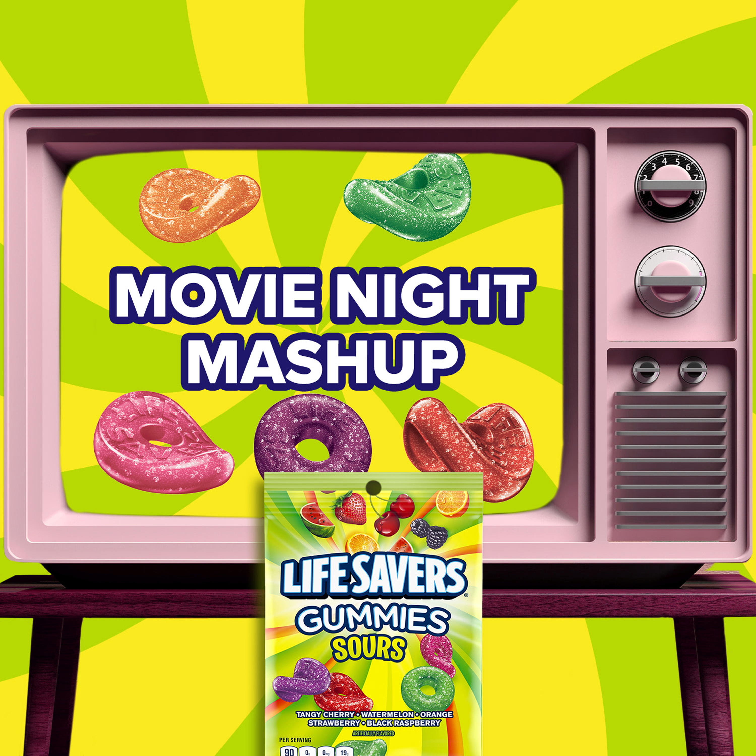 LIFE SAVERS Sour Gummy Candy Pack, Individually Wrapped Candy Bulk, Variety Flavors Box, 12 Bags of Sour Gummies