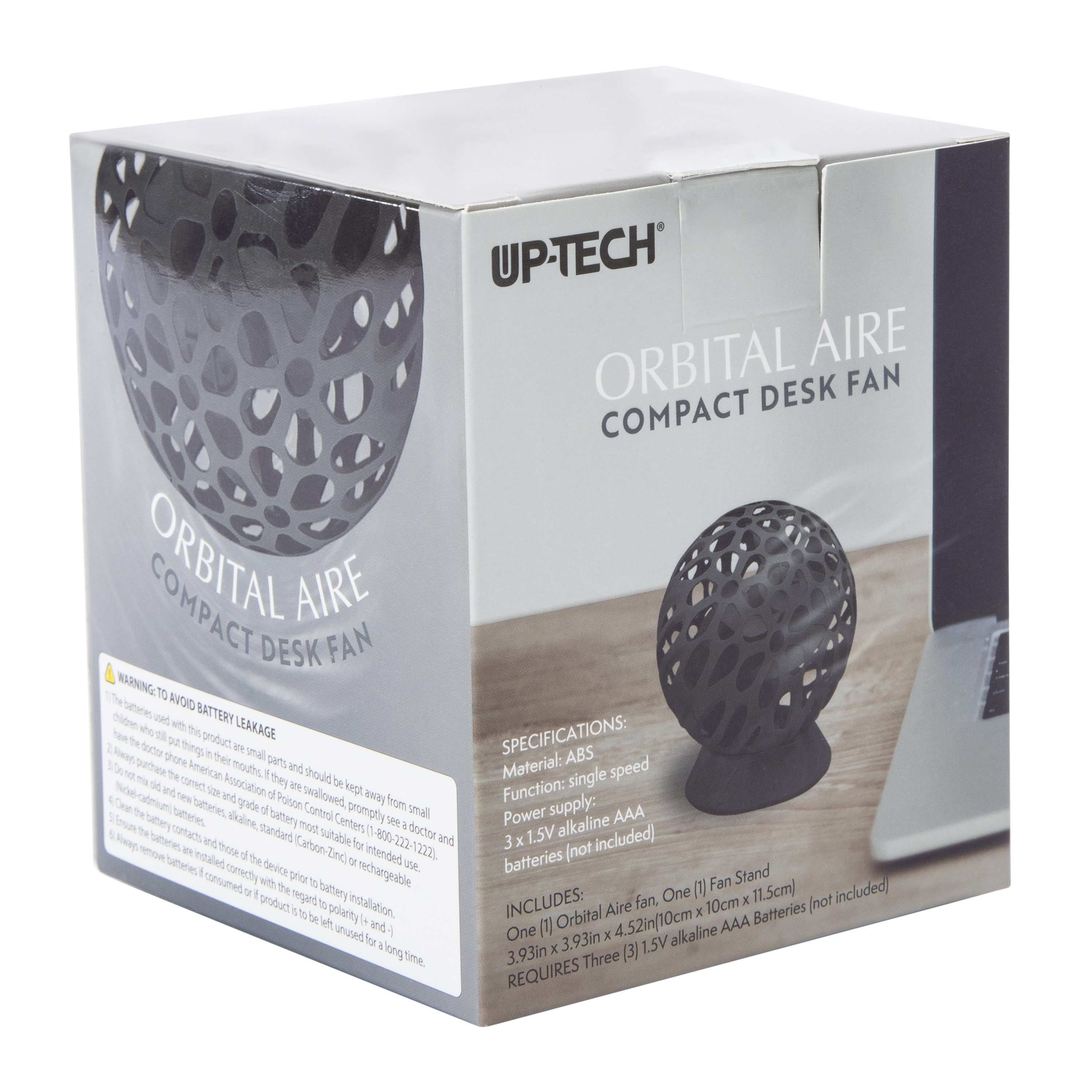 Up-Tech® Orbital Aire Compact Desk Fan 3.93in x 4.52in