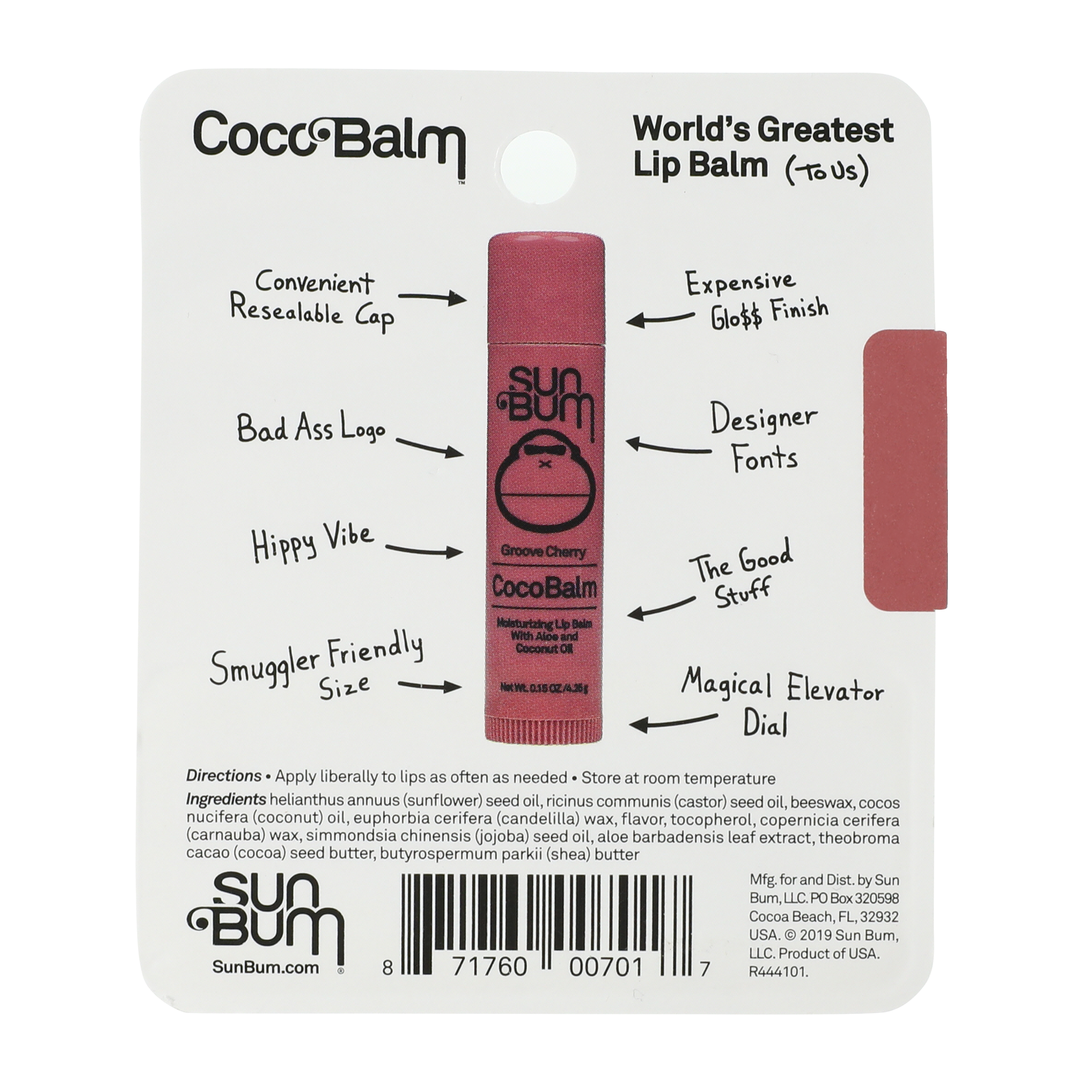 Sun Bum® Coco Balm™ Lip Balm - Groove Cherry