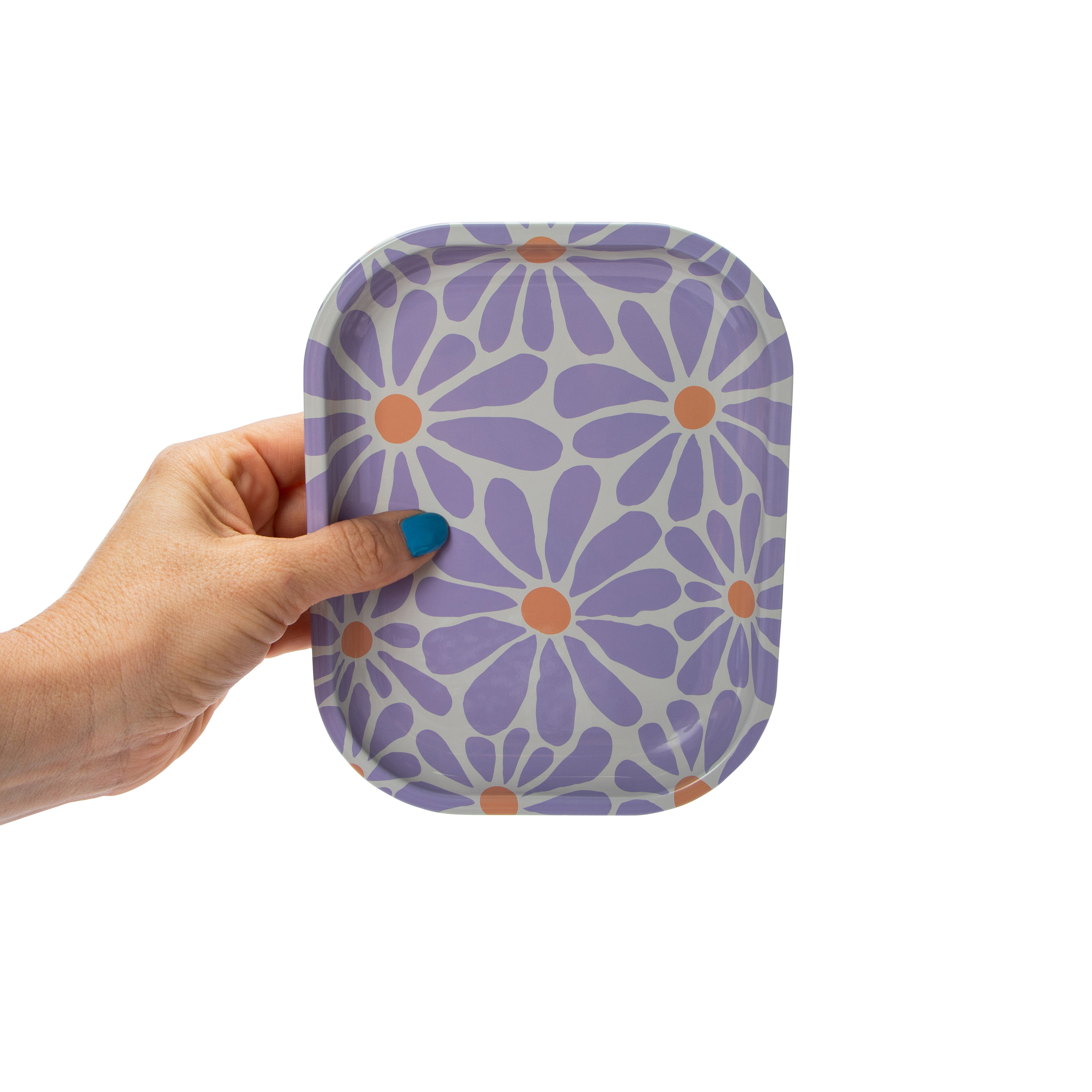 Purple Daisies Decorative Tray 5.5in x 7.1in