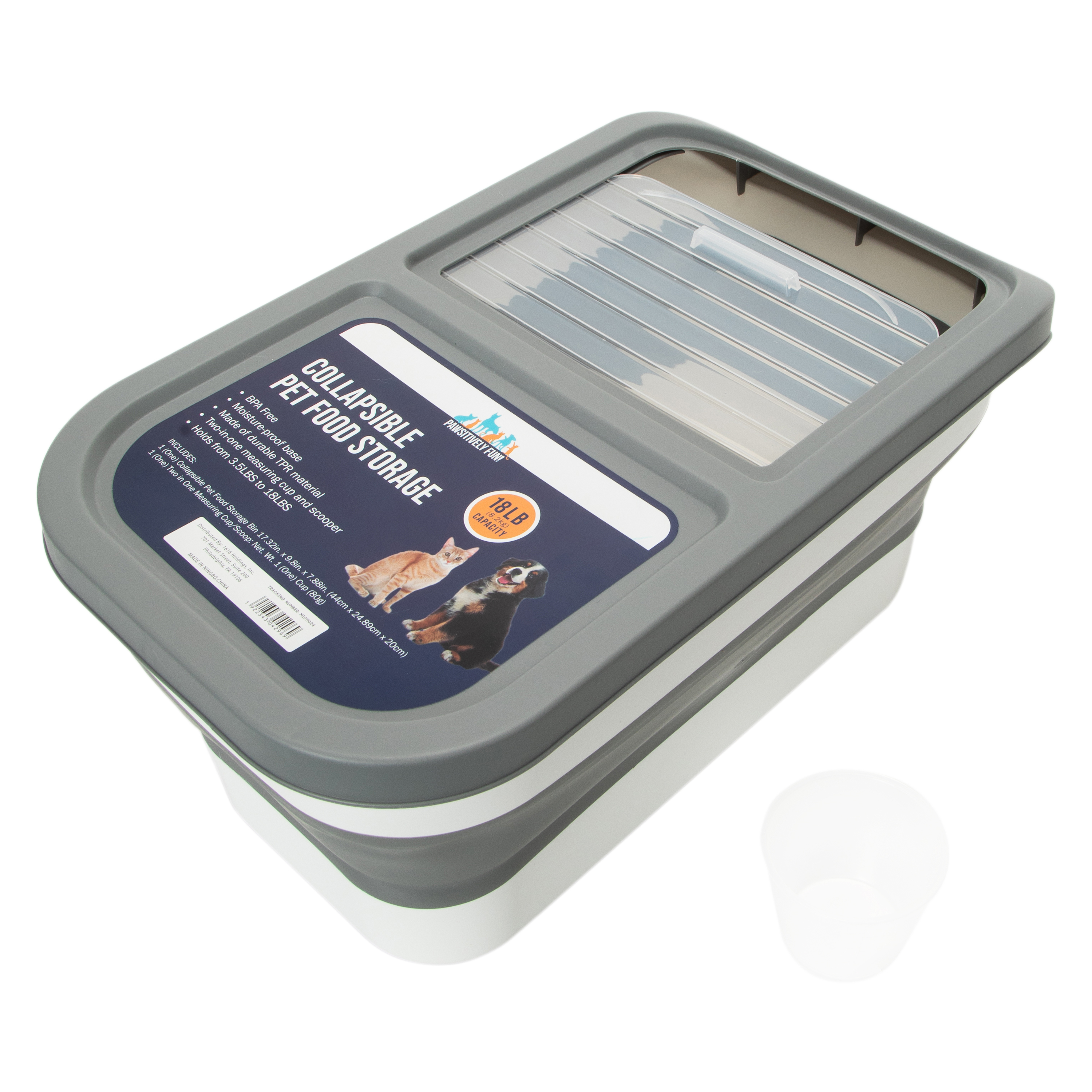 Collapsible Pet Food Storage Container 18lb Capacity