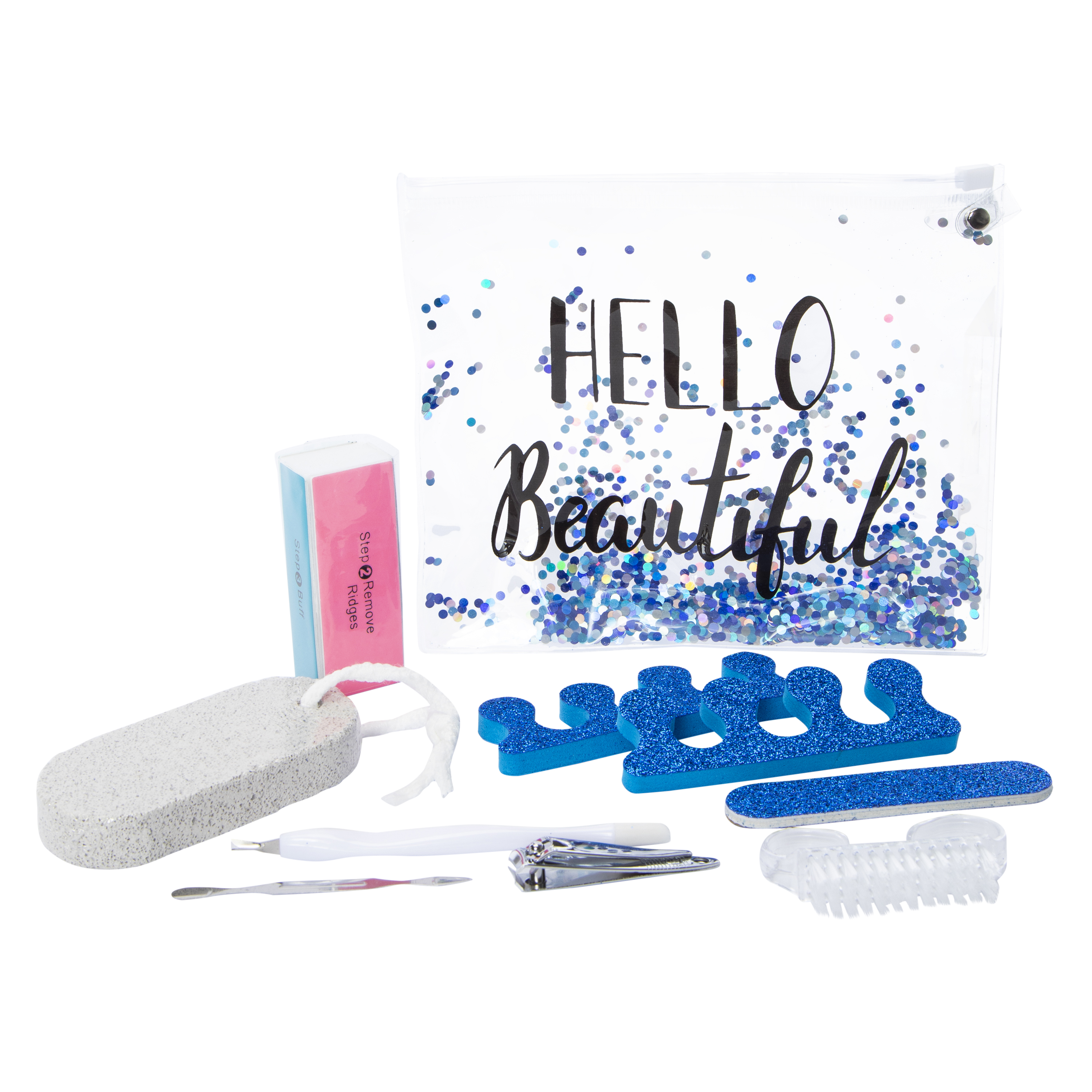 Glitter Pedicure Nail Set 10-Piece