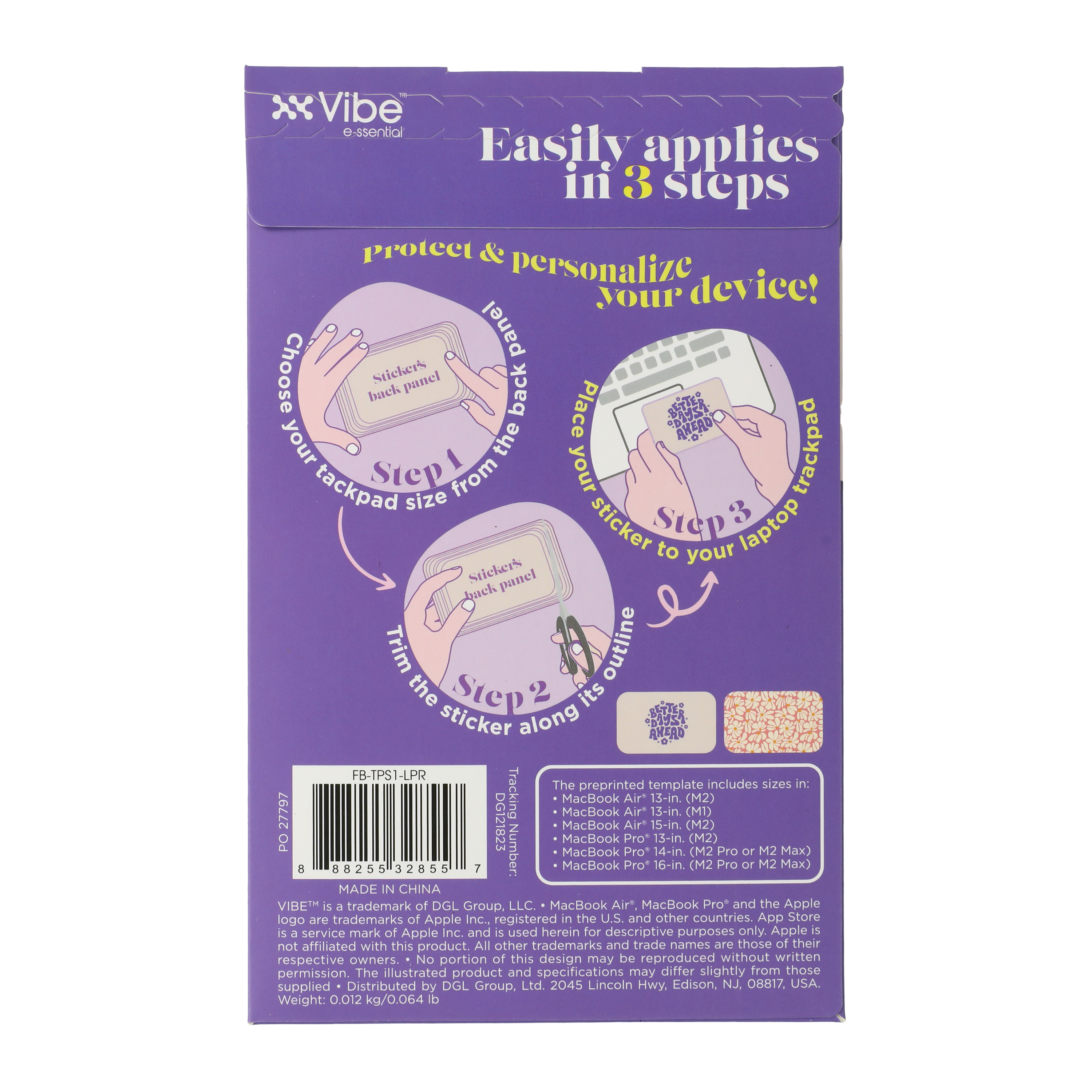 Trackpad Stickers Laptop Decals 2-Pack