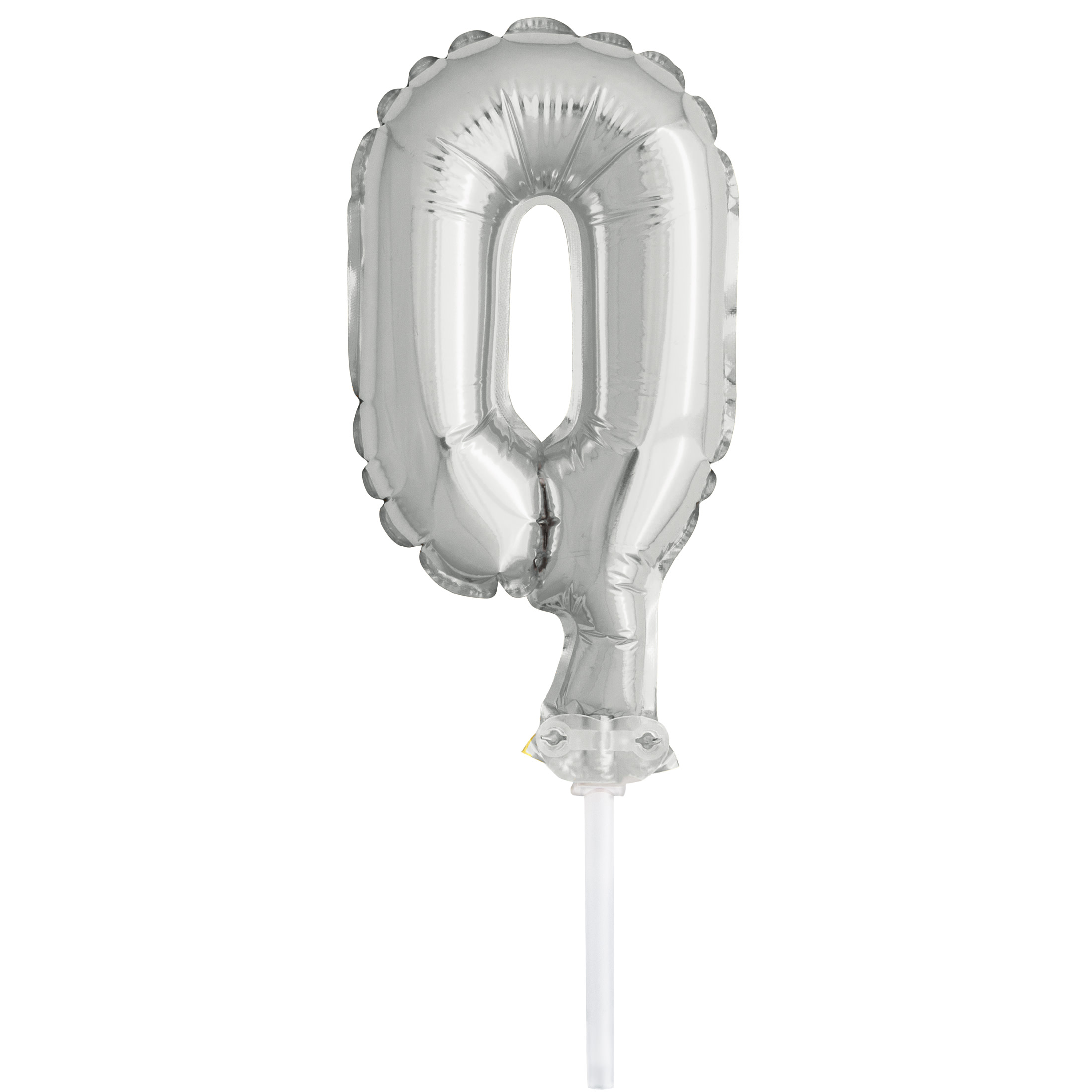 Silver Foil Number Balloon Cake Topper 5in