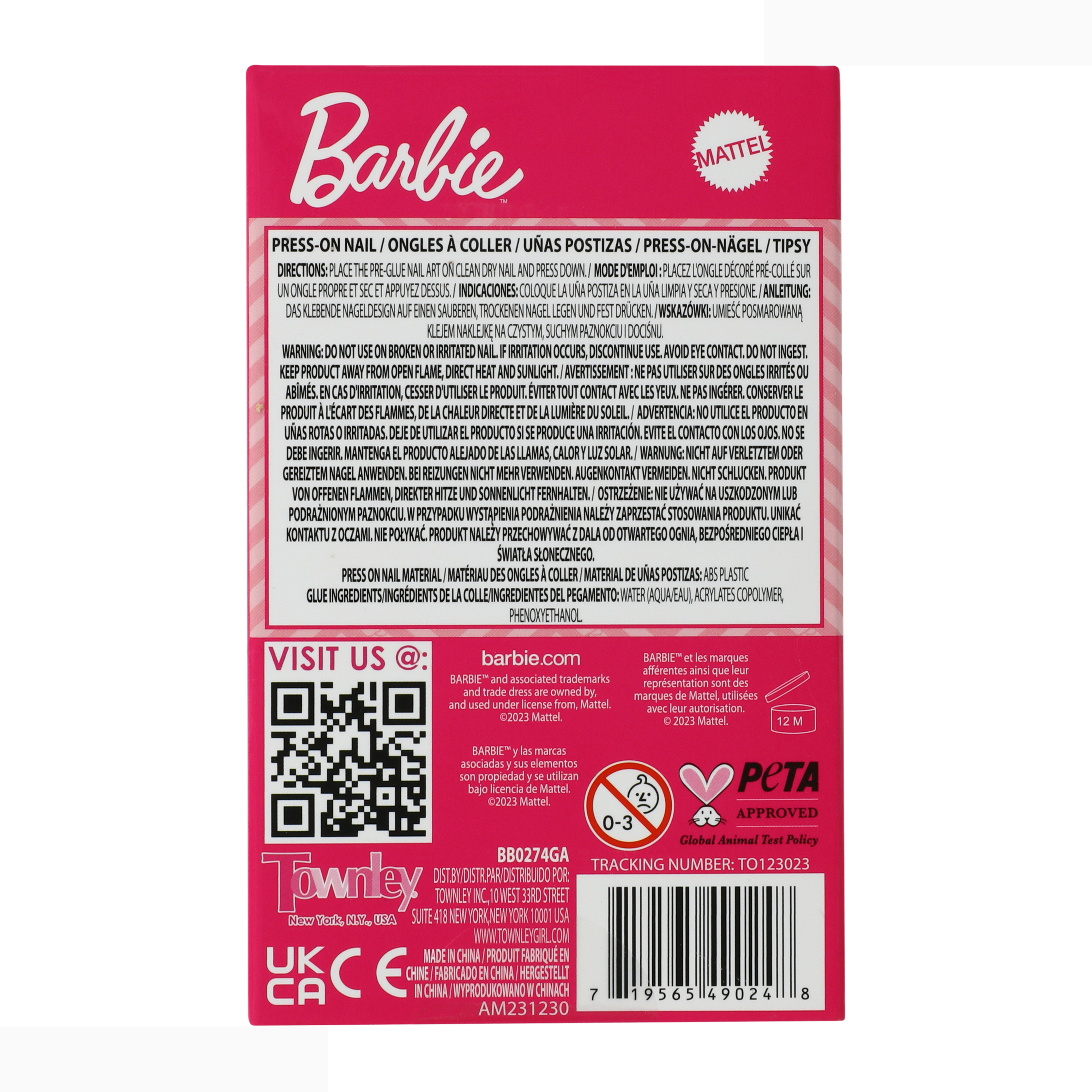 Kid's Barbie™ 3D Press-On Nails