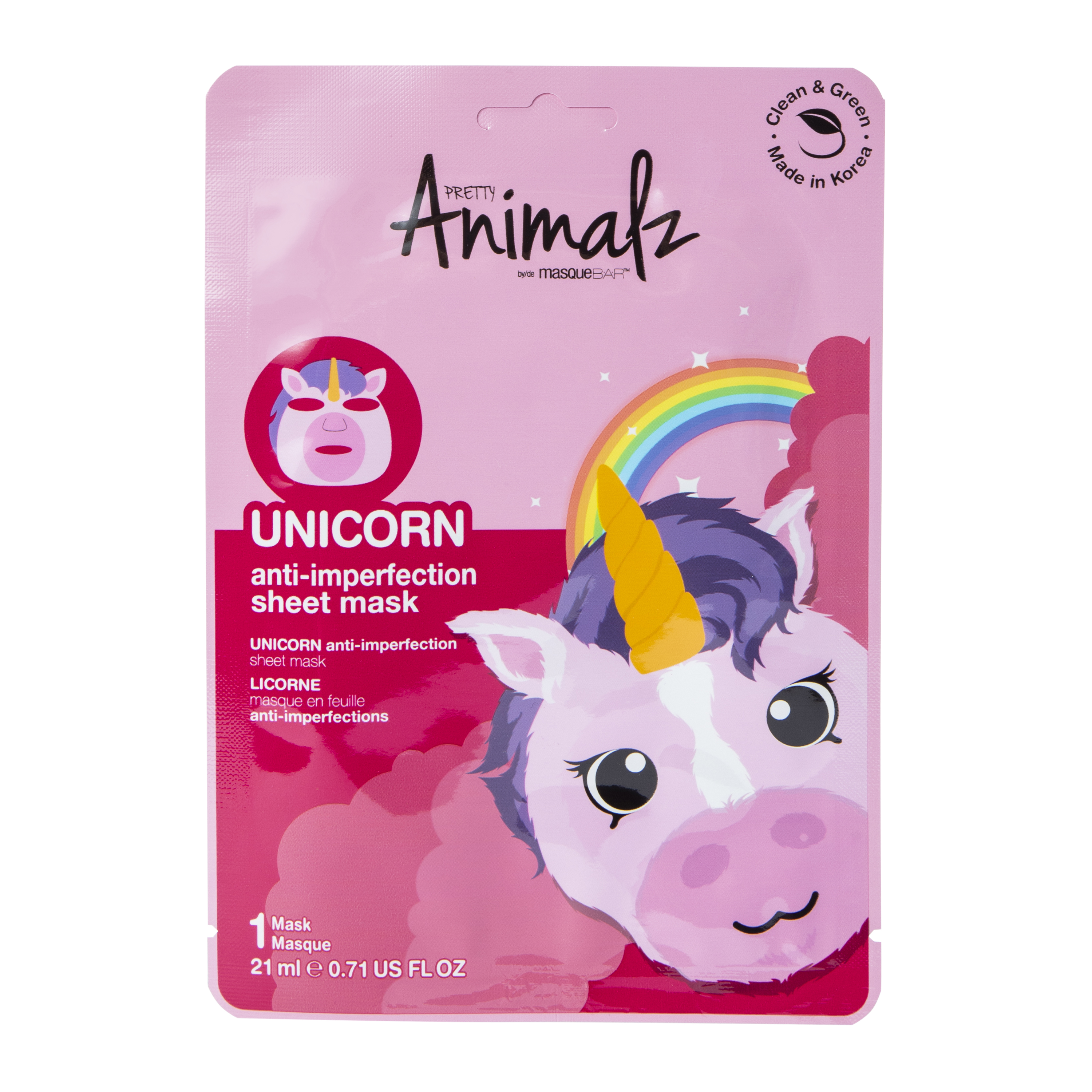 Masque Bar™ Pretty Animalz Unicorn Anti-Imperfection Sheet Mask 0.71oz