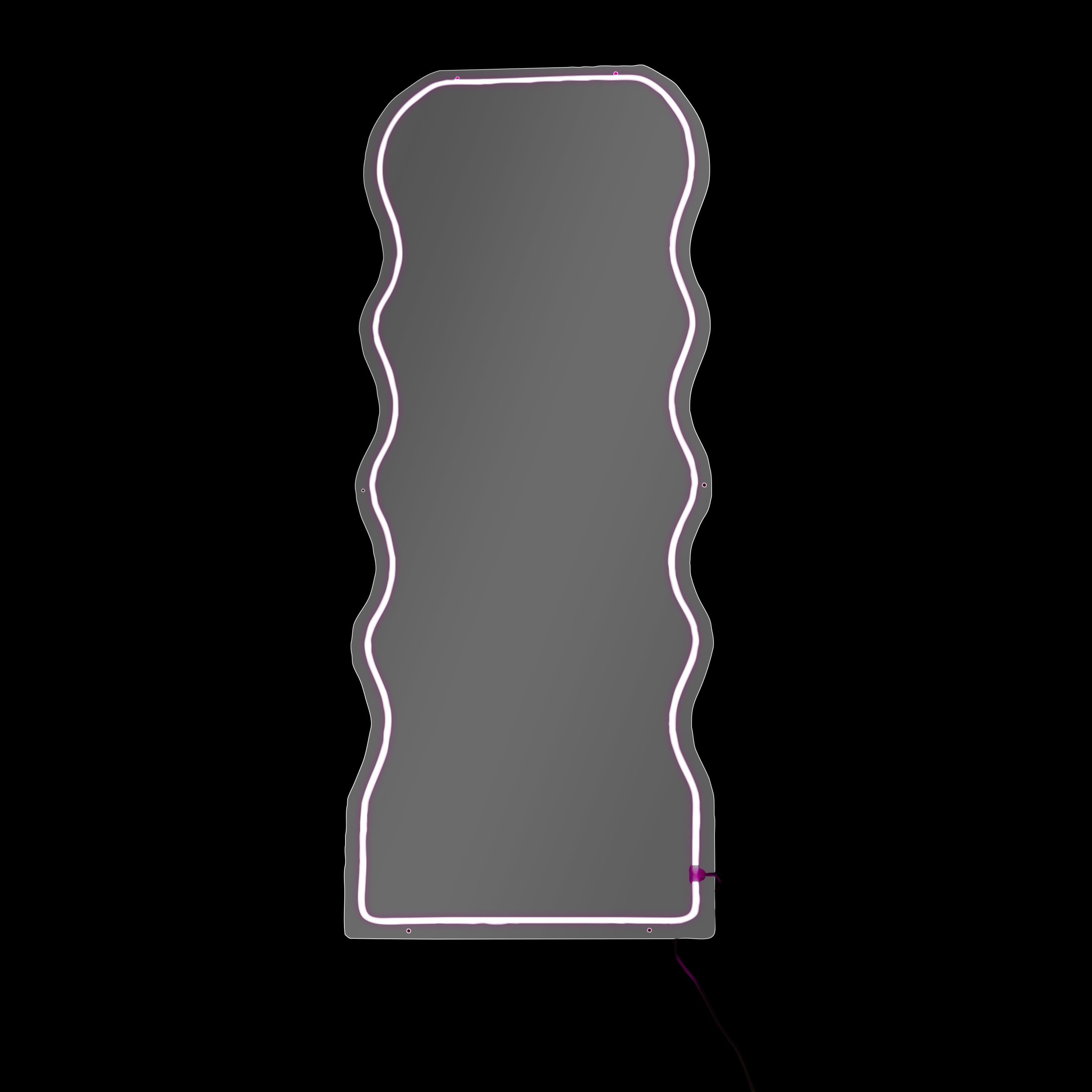 Wavy LED Light-Up Floor Mirror 18.5in x 46in