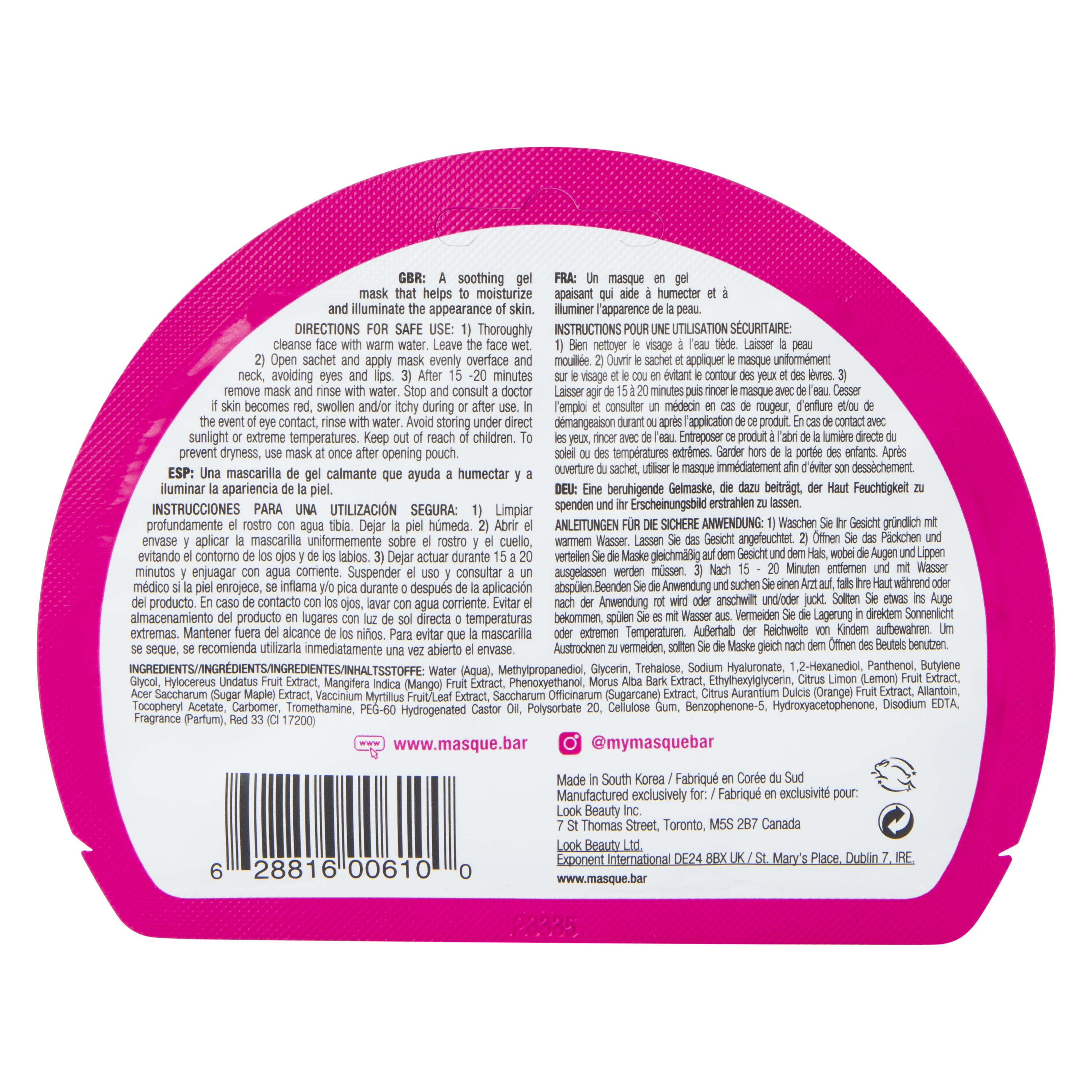 Mango Dragonfruit Gel Facial Mask