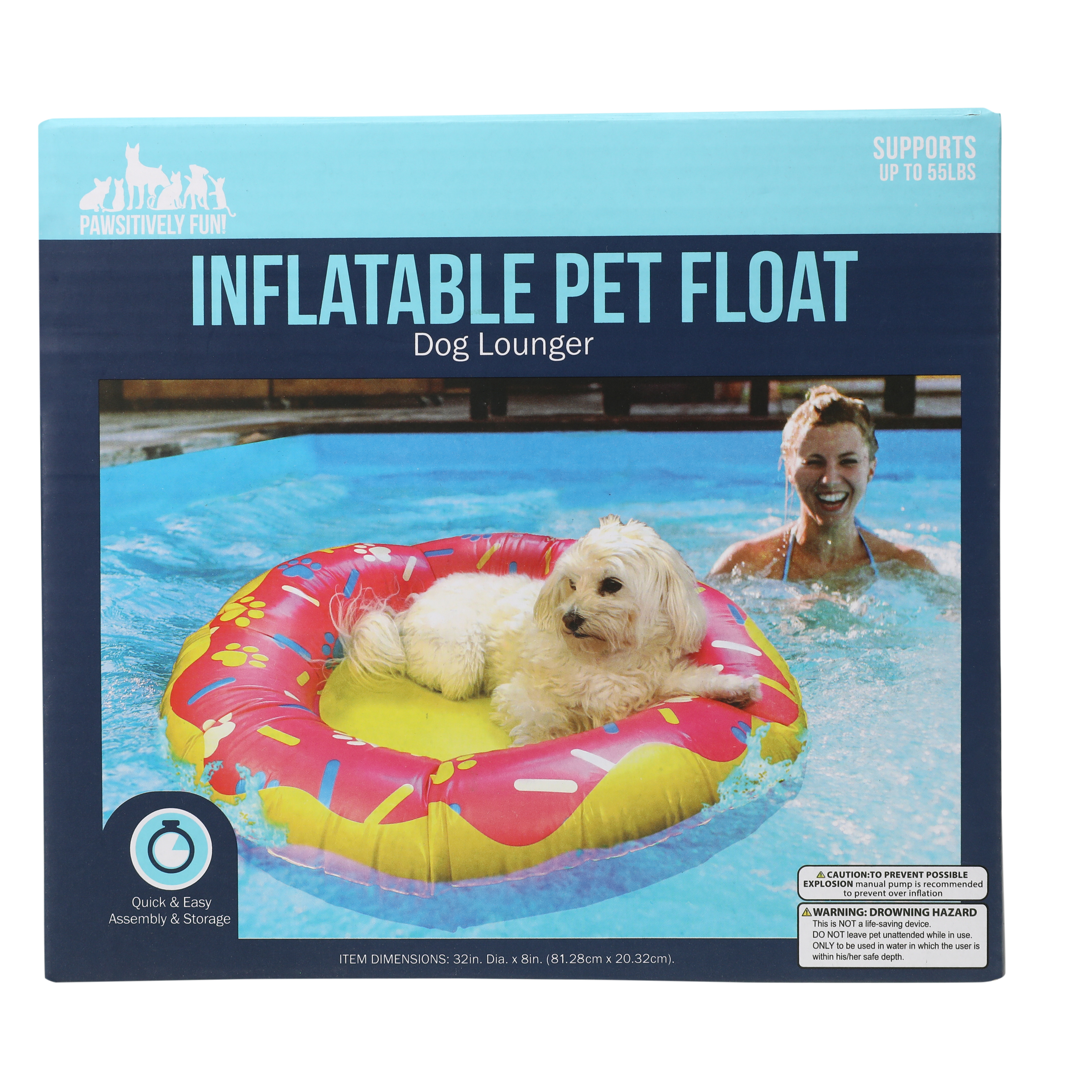 Inflatable Donut Pet Pool Float 32in x 8in