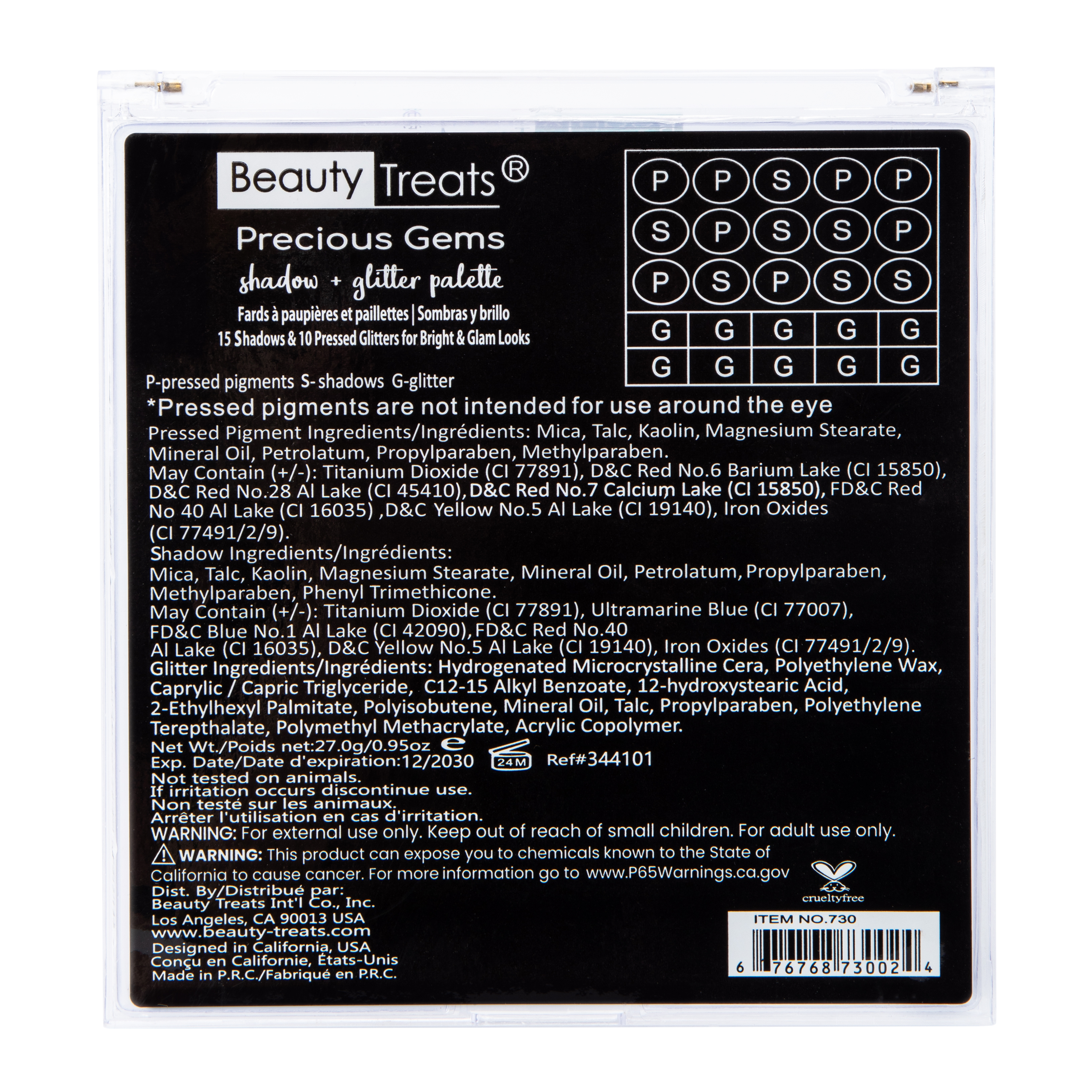 Beauty Treats® Precious Gems Shadow Glitter Palette 25-Count