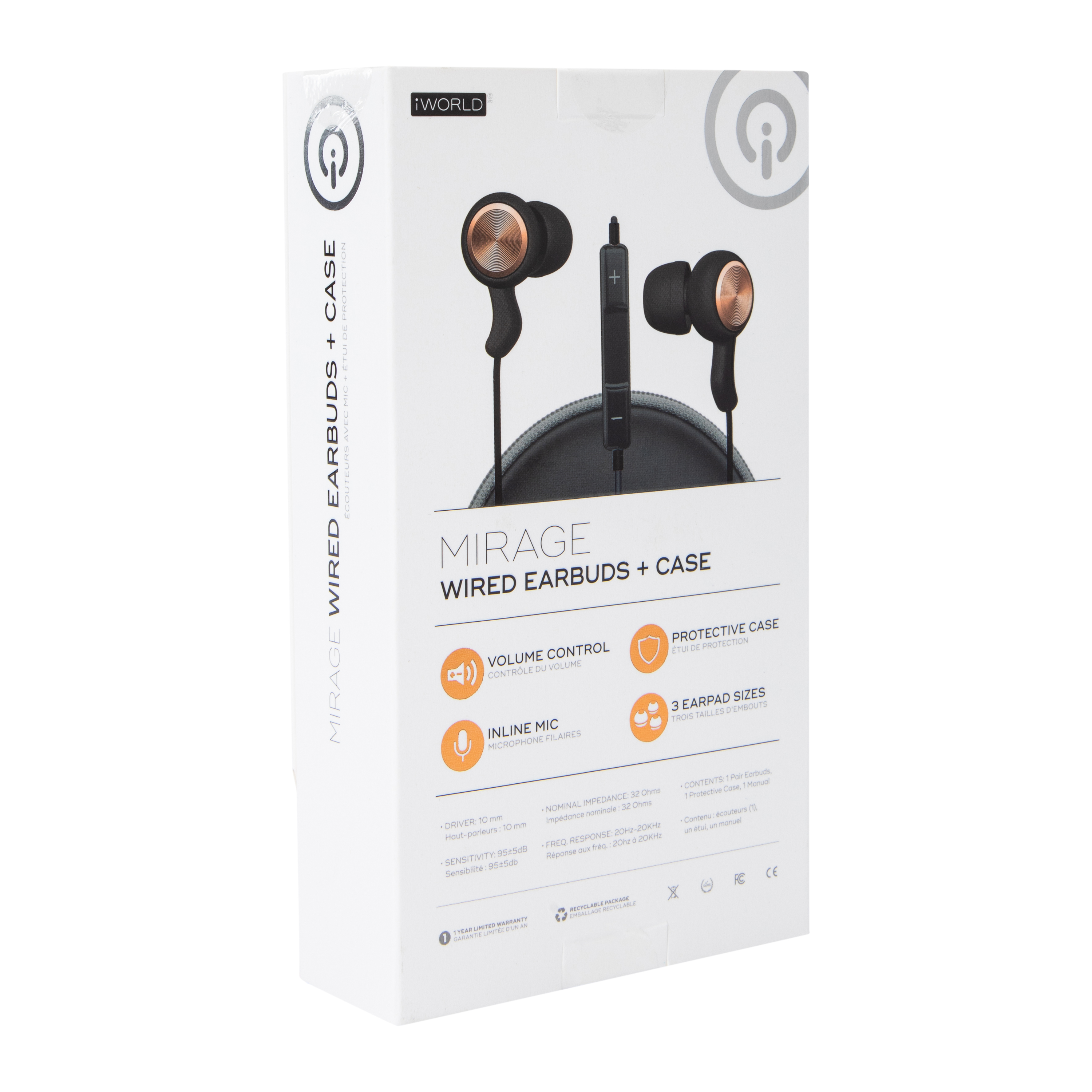 Mirage Wired Earbuds With Mic & Case