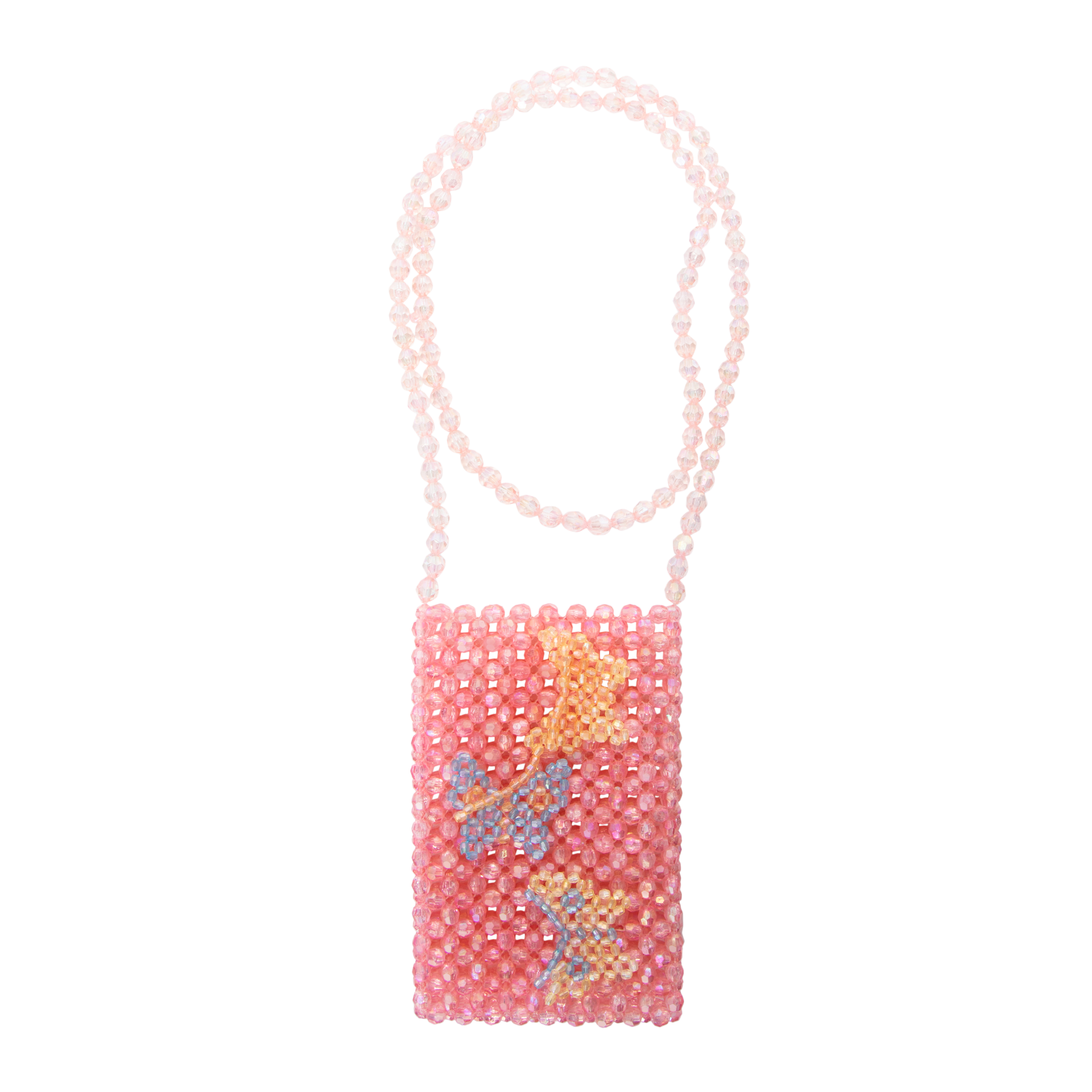 Chunky Beaded Crossbody Pouch For Smartphones