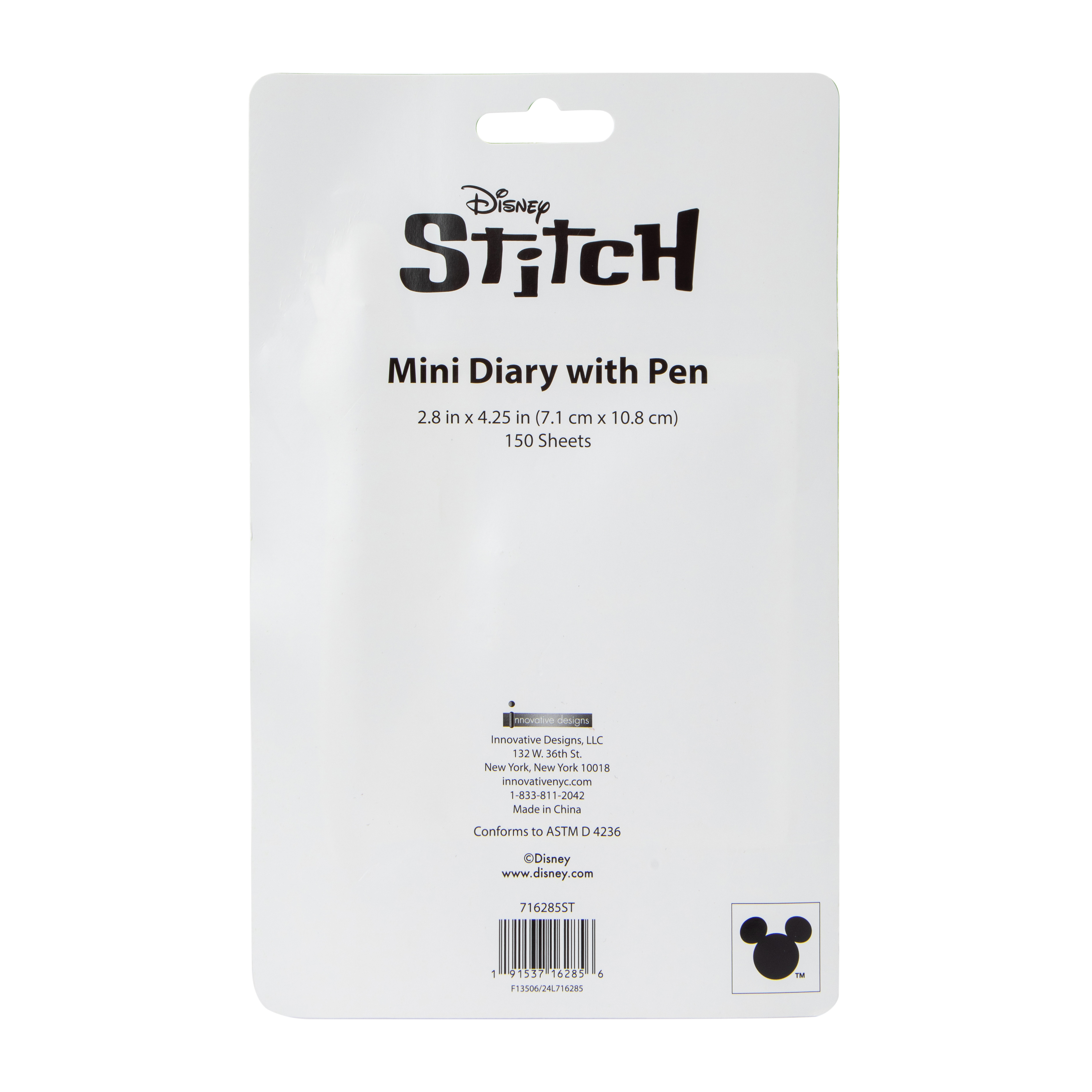 Disney Stitch Mini Diary With Pen