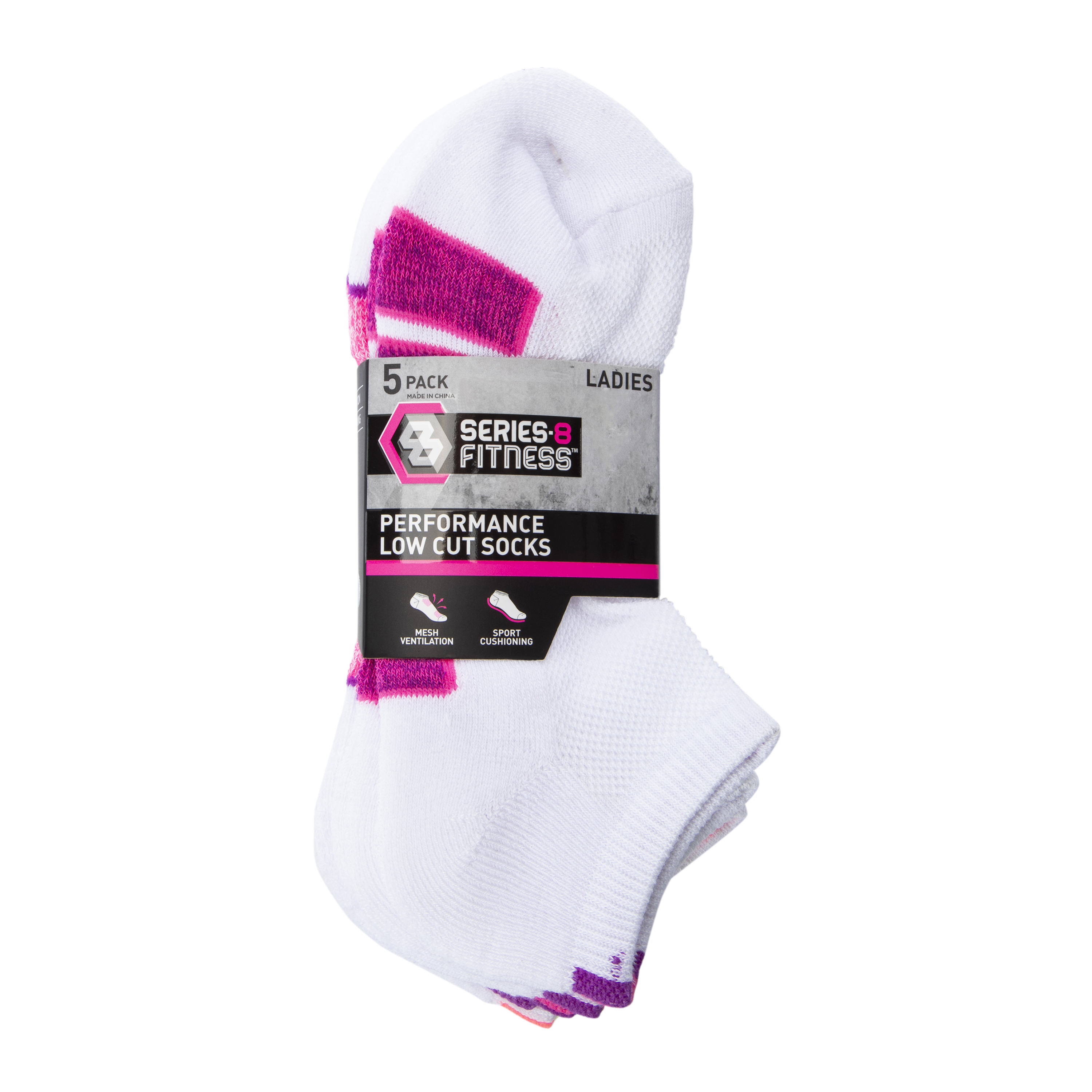 Series-8 Fitness™ Ladies Performance Low Cut Socks -Pack