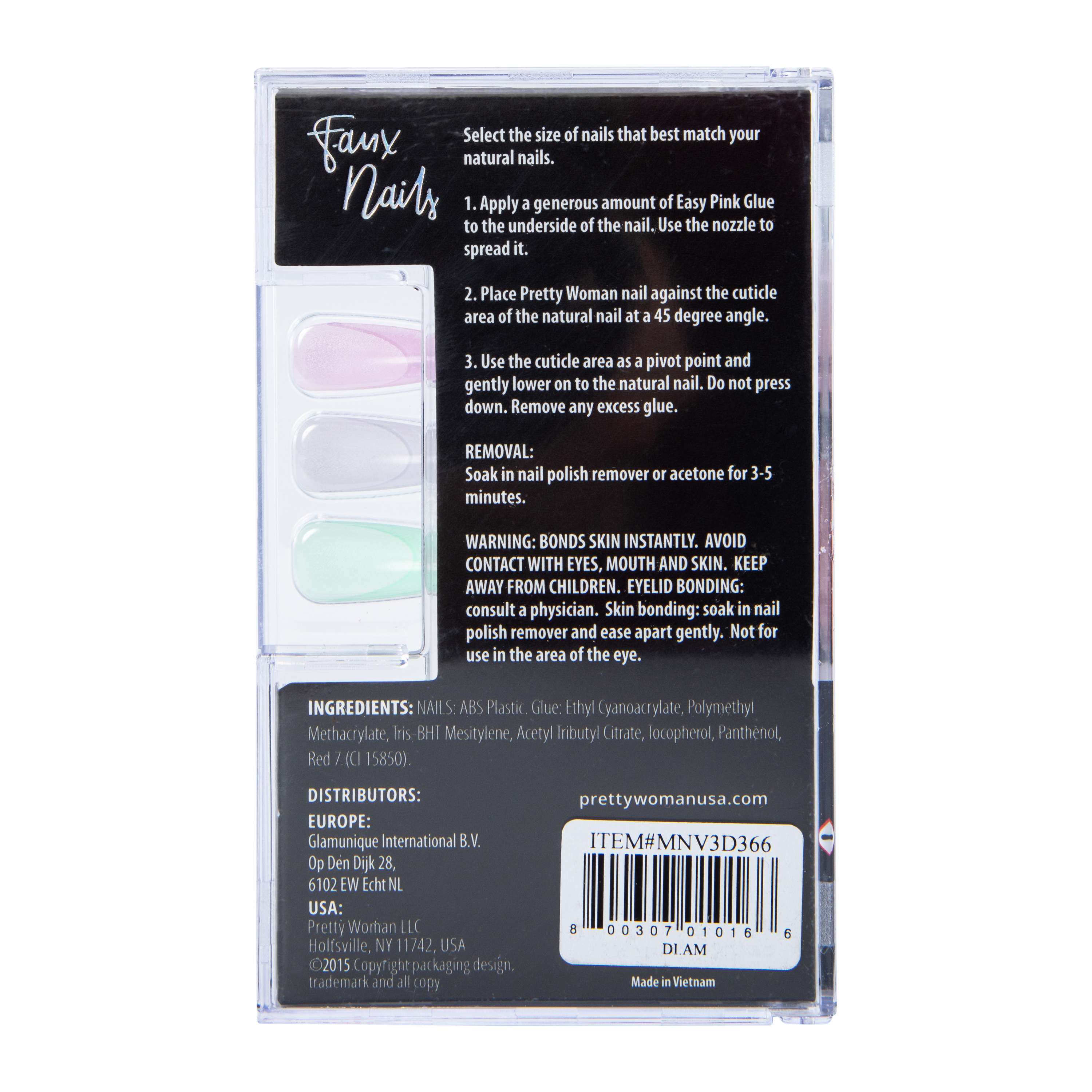 Pretty Woman Faux Nails With Nail Glue 24-Count