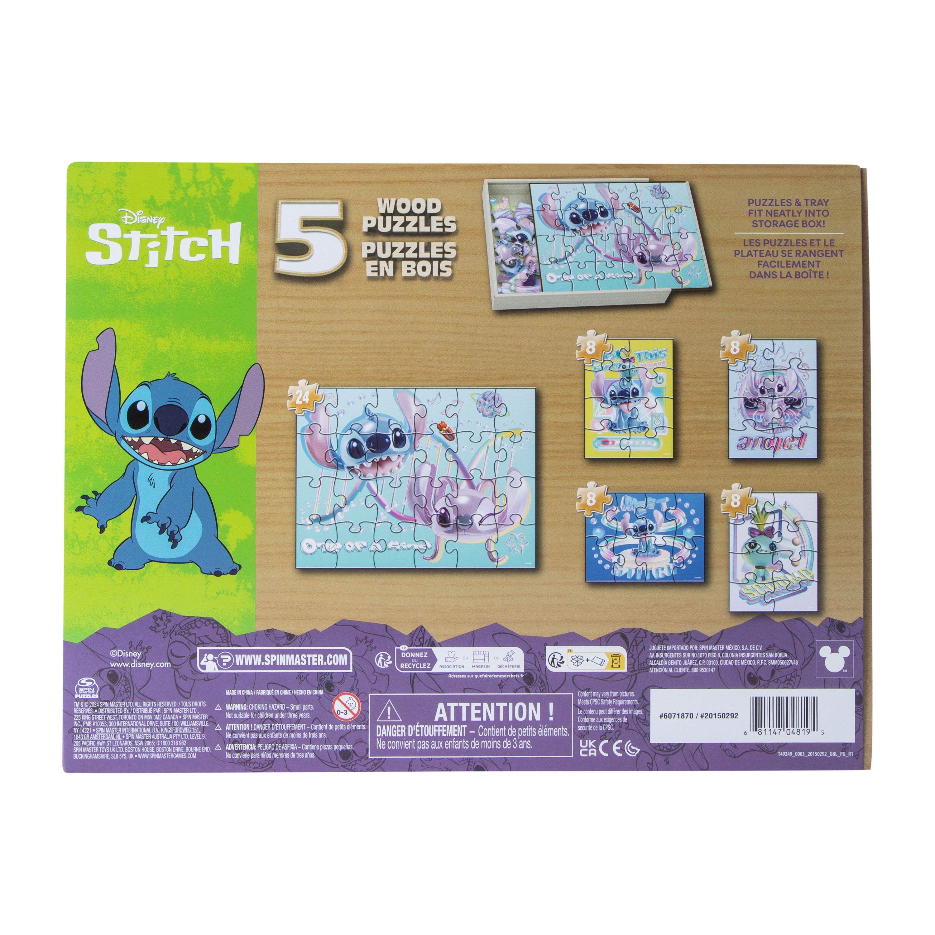 Disney Stitch Wood Puzzle 5-Pack