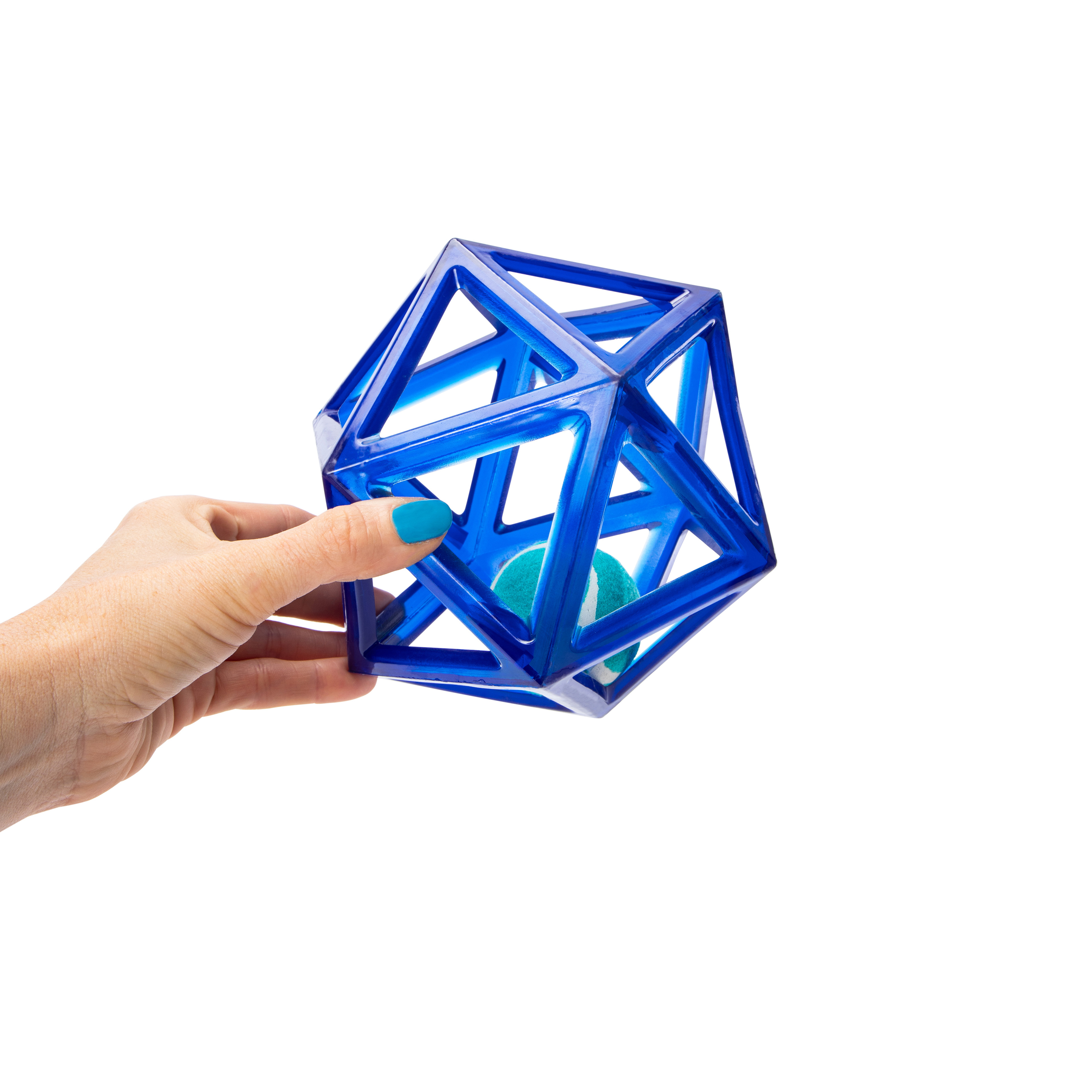 Hollow Geometric Dog Toy With Ball