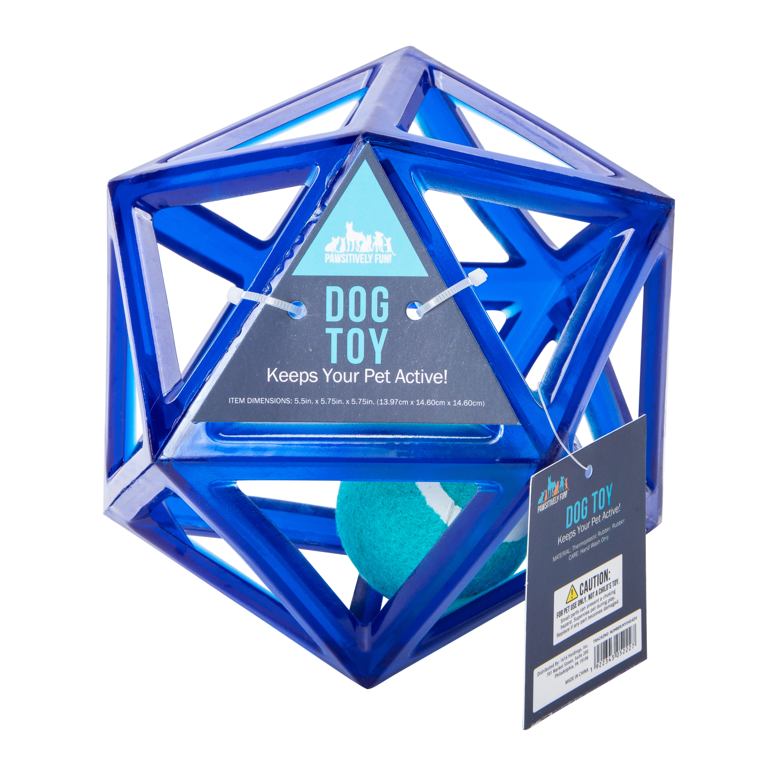 Hollow Geometric Dog Toy With Ball