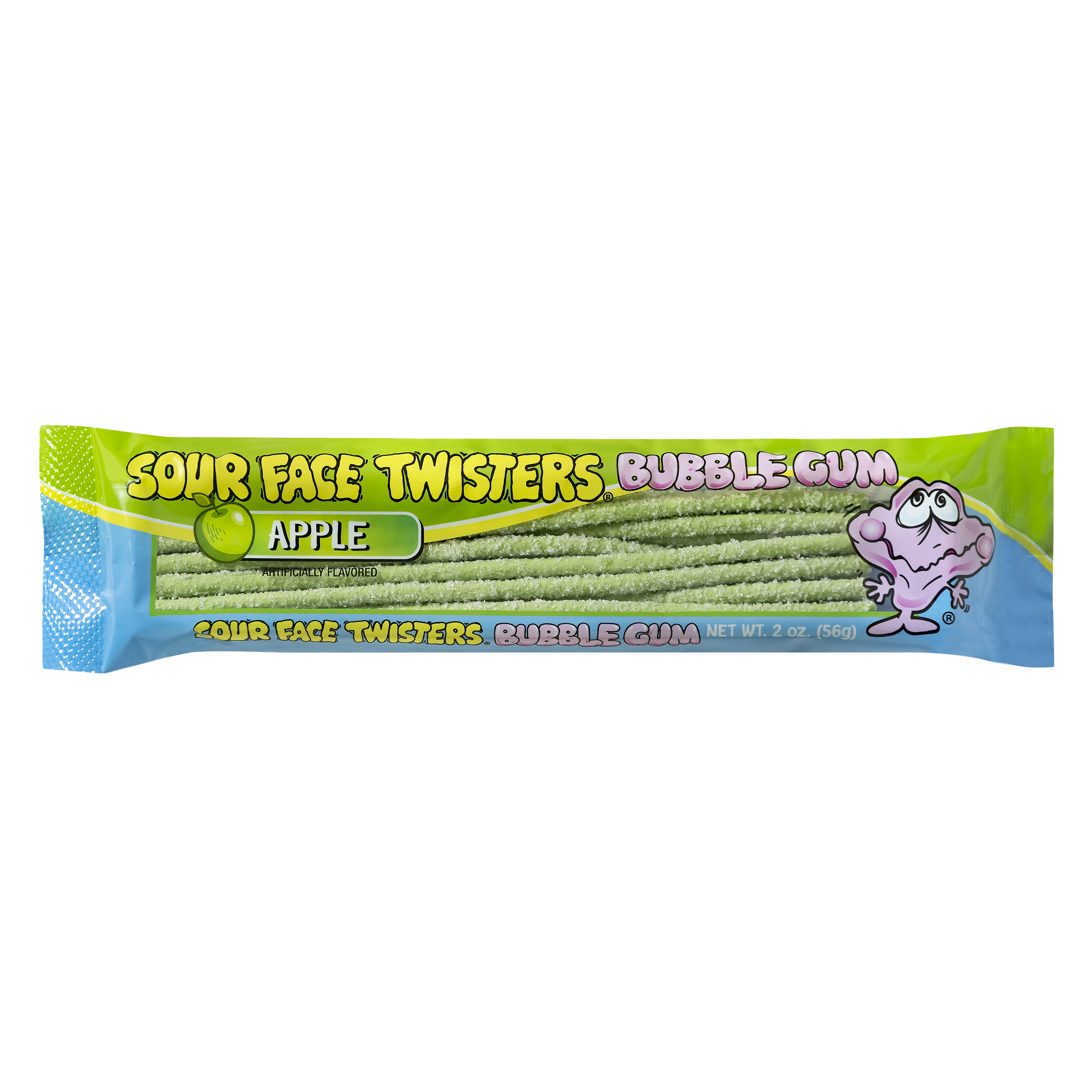 Sour Face Twisters® Bubble Gum 2oz - Apple