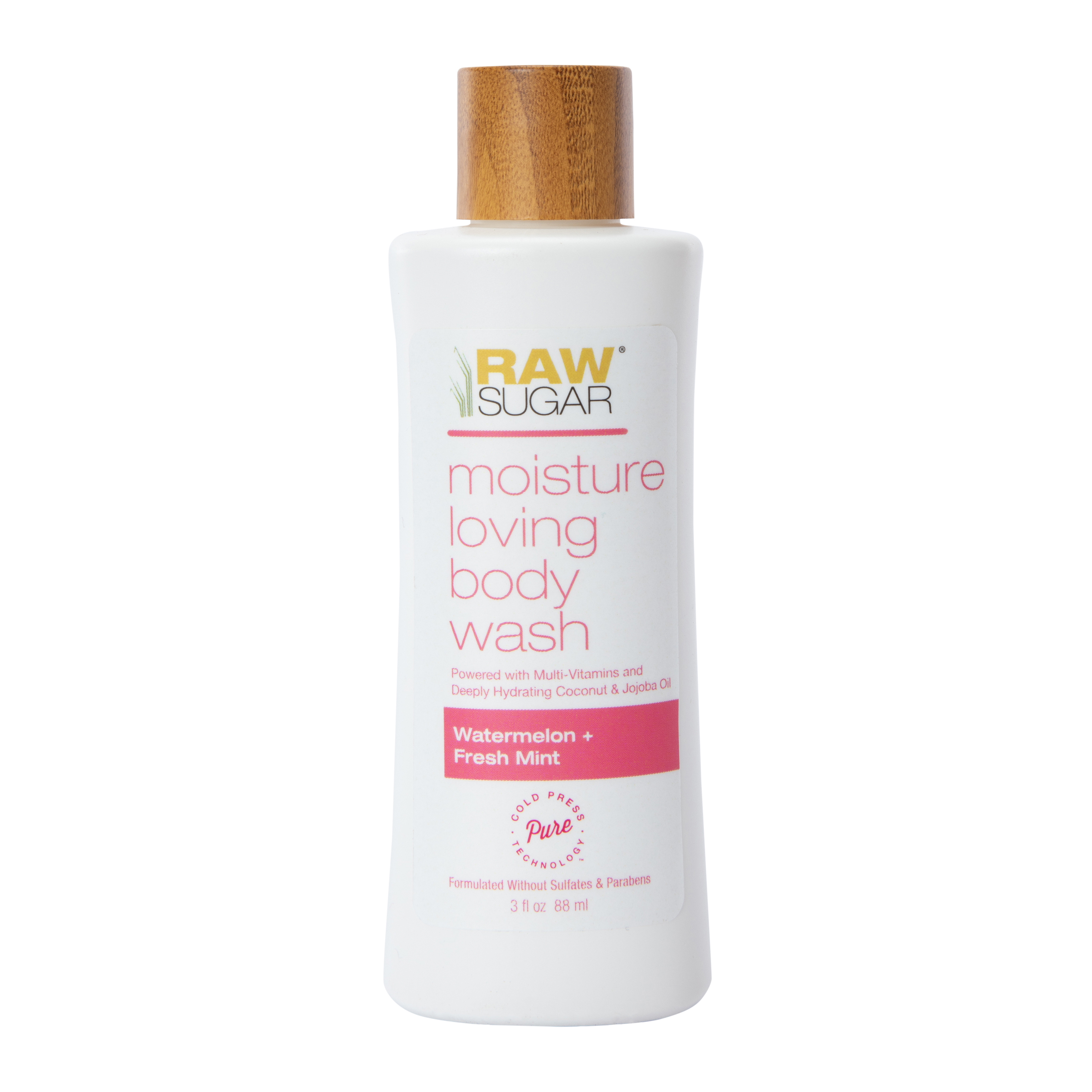 Raw Sugar® Travel Size Body Wash 3oz - Watermelon & Fresh Mint