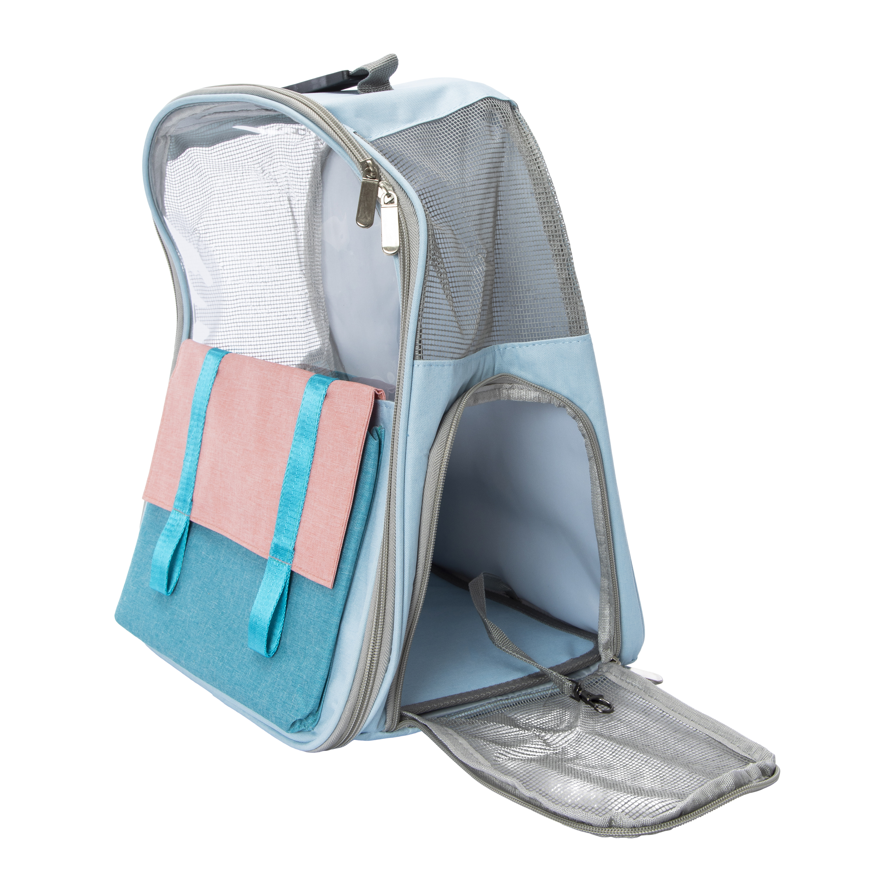 Color Block Backpack Pet Carrier 15.7in
