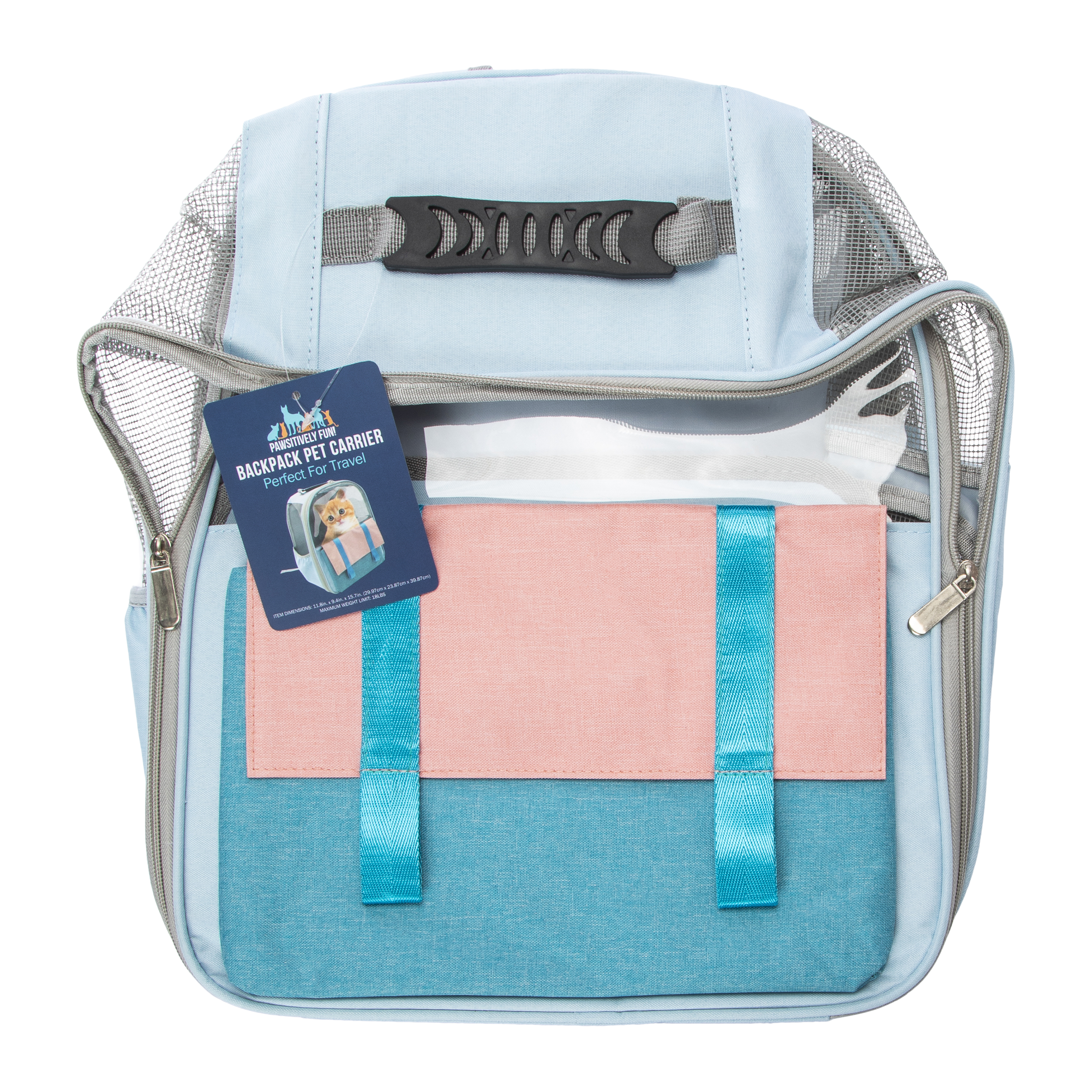 Color Block Backpack Pet Carrier 15.7in