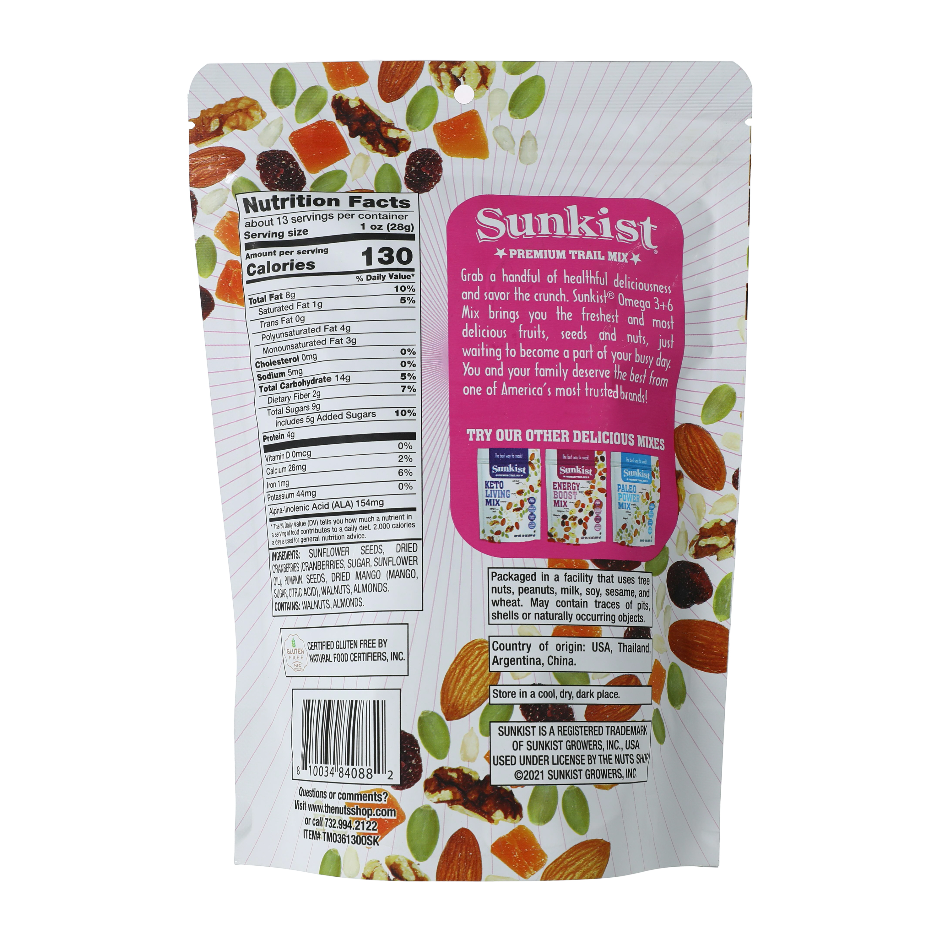 Sunkist® Omega 3+6 Trail Mix 13oz