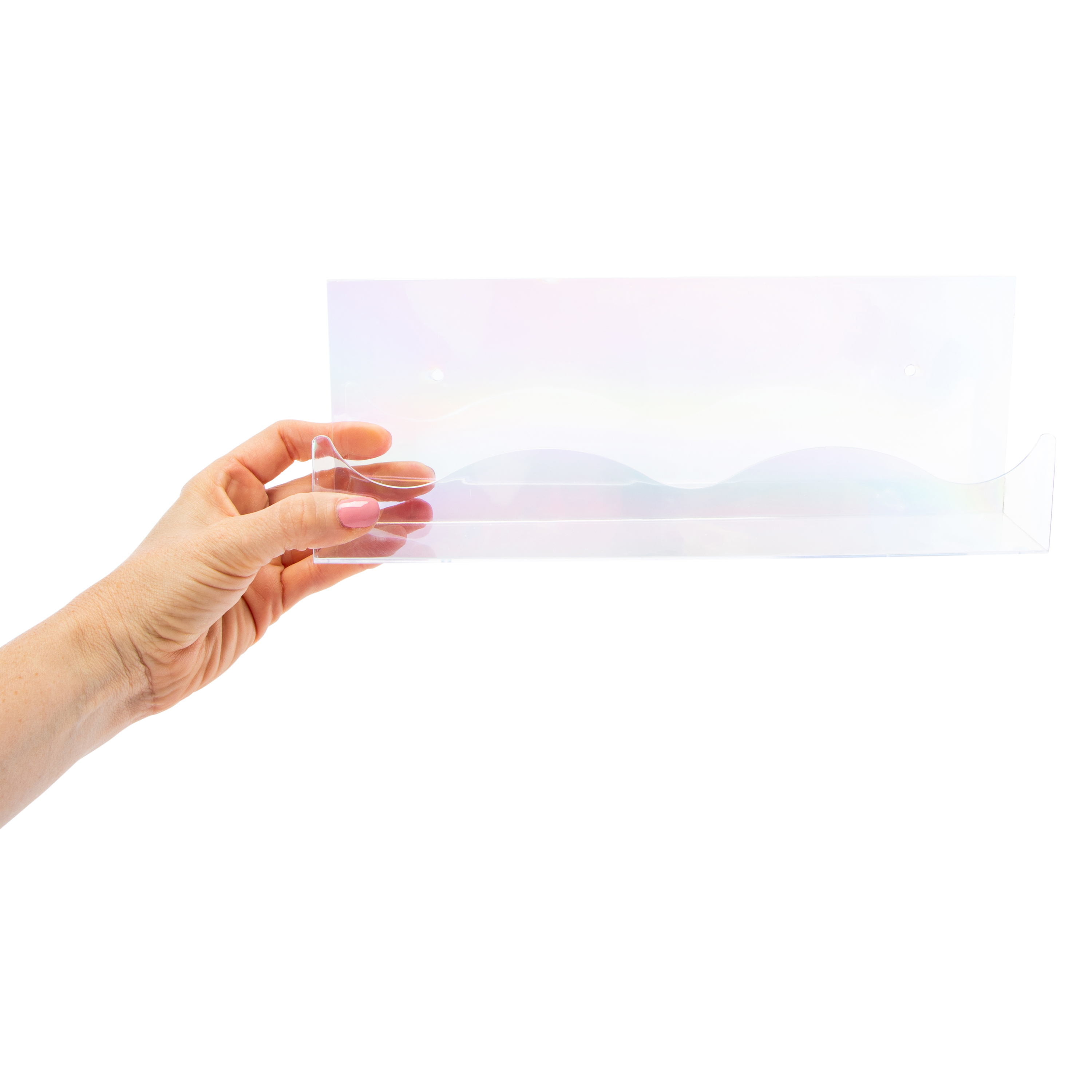 Iridescent Wavy Floating Shelves 2-Count, 11.8in x 4.3in