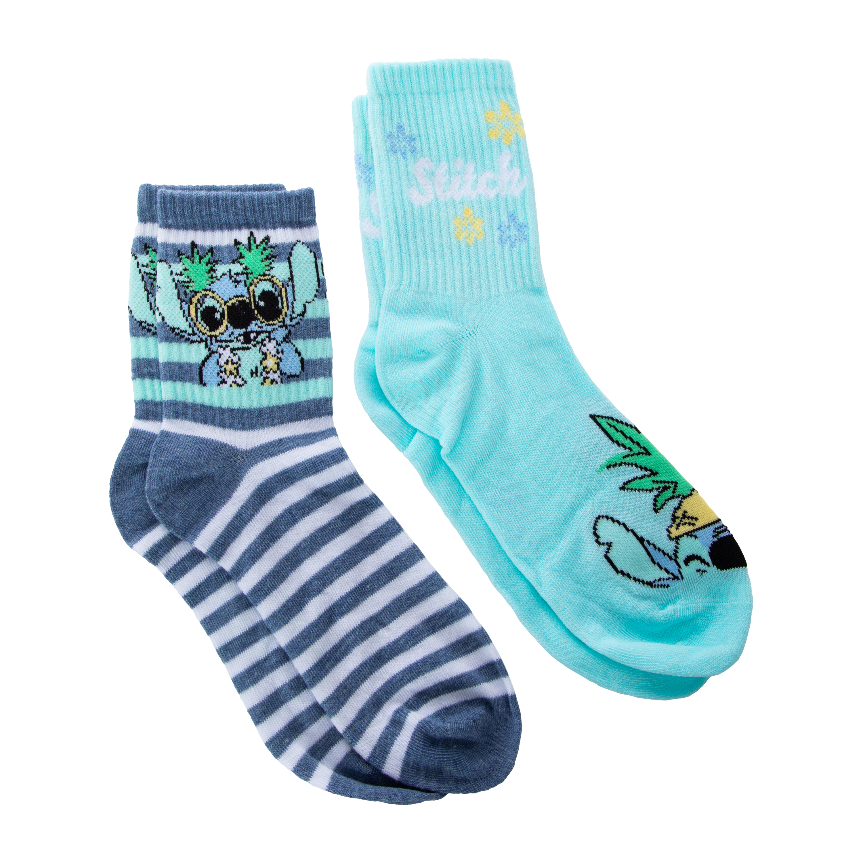 Disney Stitch Ladies Mid-Crews Socks 2-Pack
