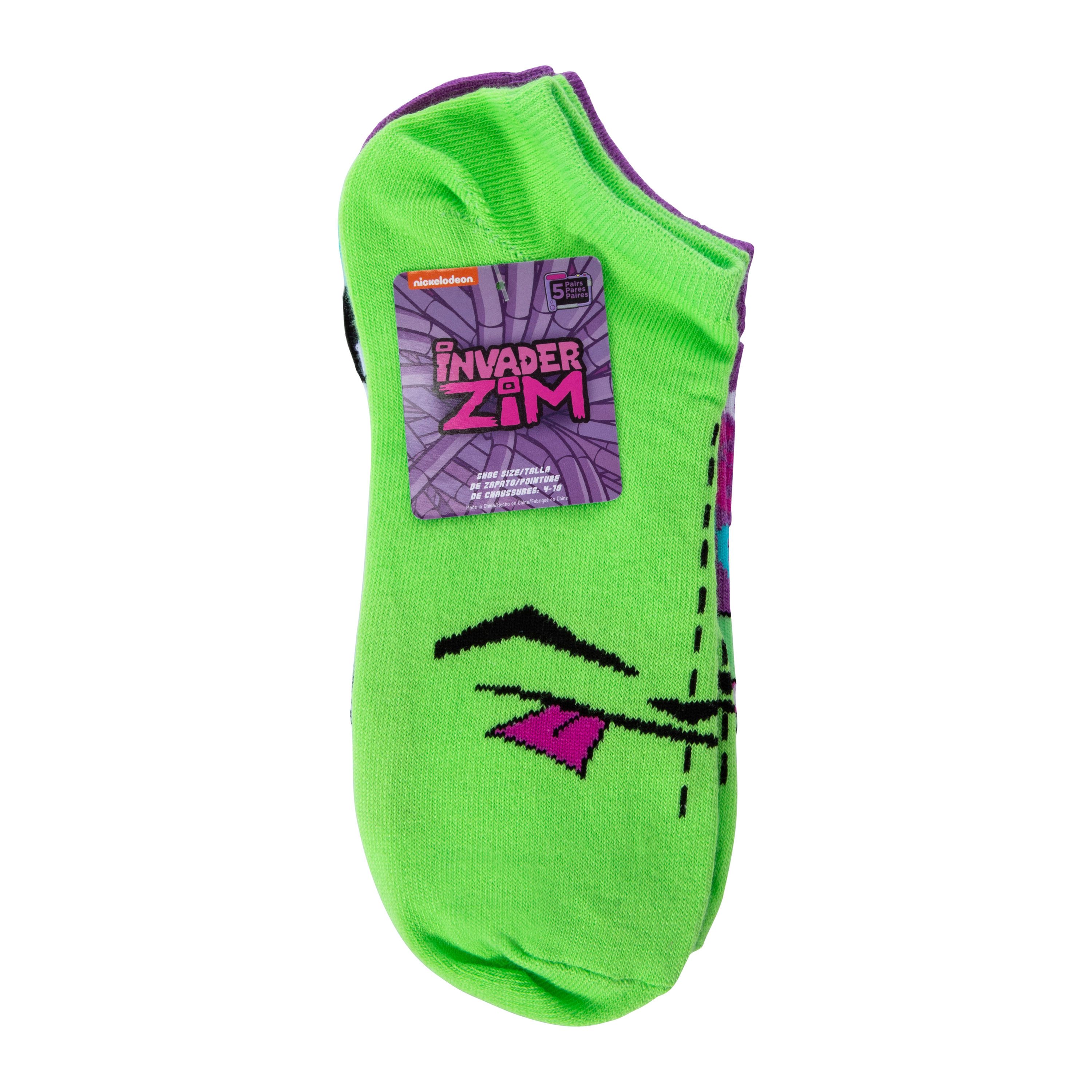 Nickelodeon™ Invader Zim Ladies No-Show Socks 5-Pack