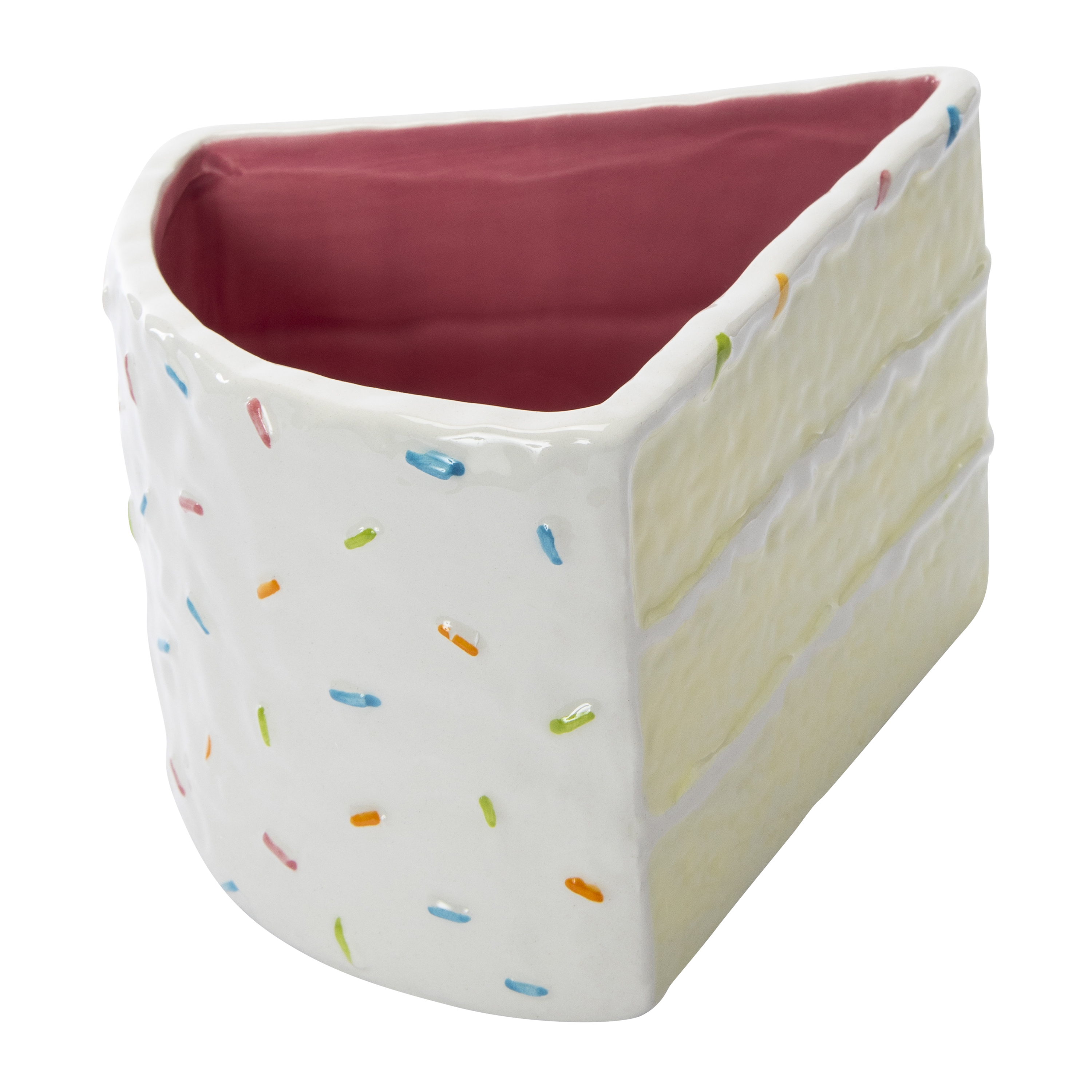 Cake Slice Ceramic Vase 6.38in x 5.4in